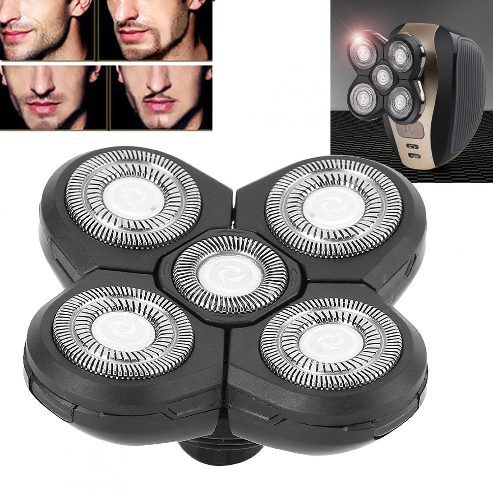 Electric Shaver Replacement Heads for Men - Rotary Shaver Accessories Kit for Bald Head Grooming & Facial Hair Trimming - Perfect for Home, Travel, and Daily Shaving Needs