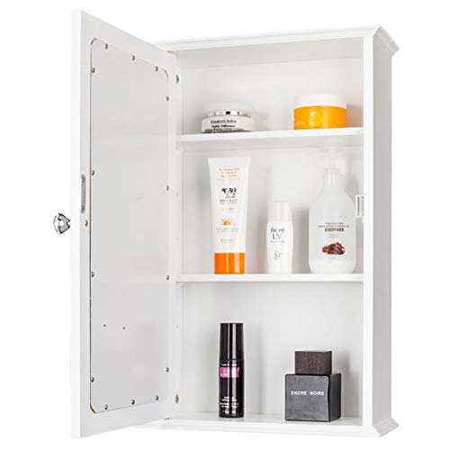 Wall Mounted Single Door Bathroom Medicine Cabinet with Mirror - Perfect for Small Spaces, Vanity Storage & Bathroom Organization