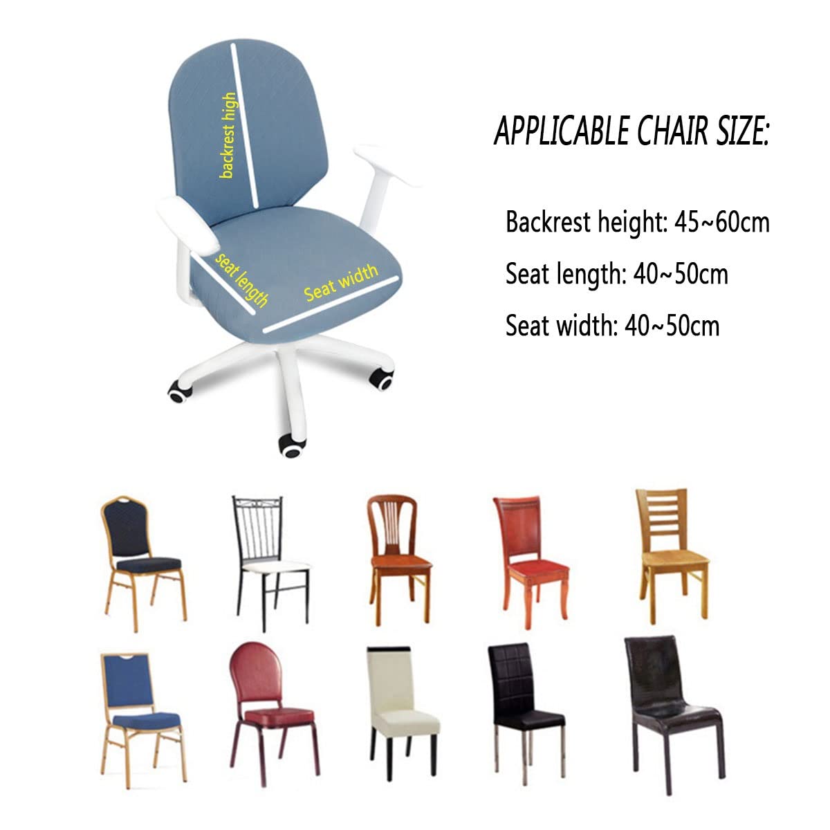 2-Pack Elastic Spandex Stretchable Chair Seat Covers for Office & Home - Wine Red Split Design Fits Most Computer & Desk Chairs - Perfect for Workspace, Study Room, Gaming Setup & Office Ergonomics
