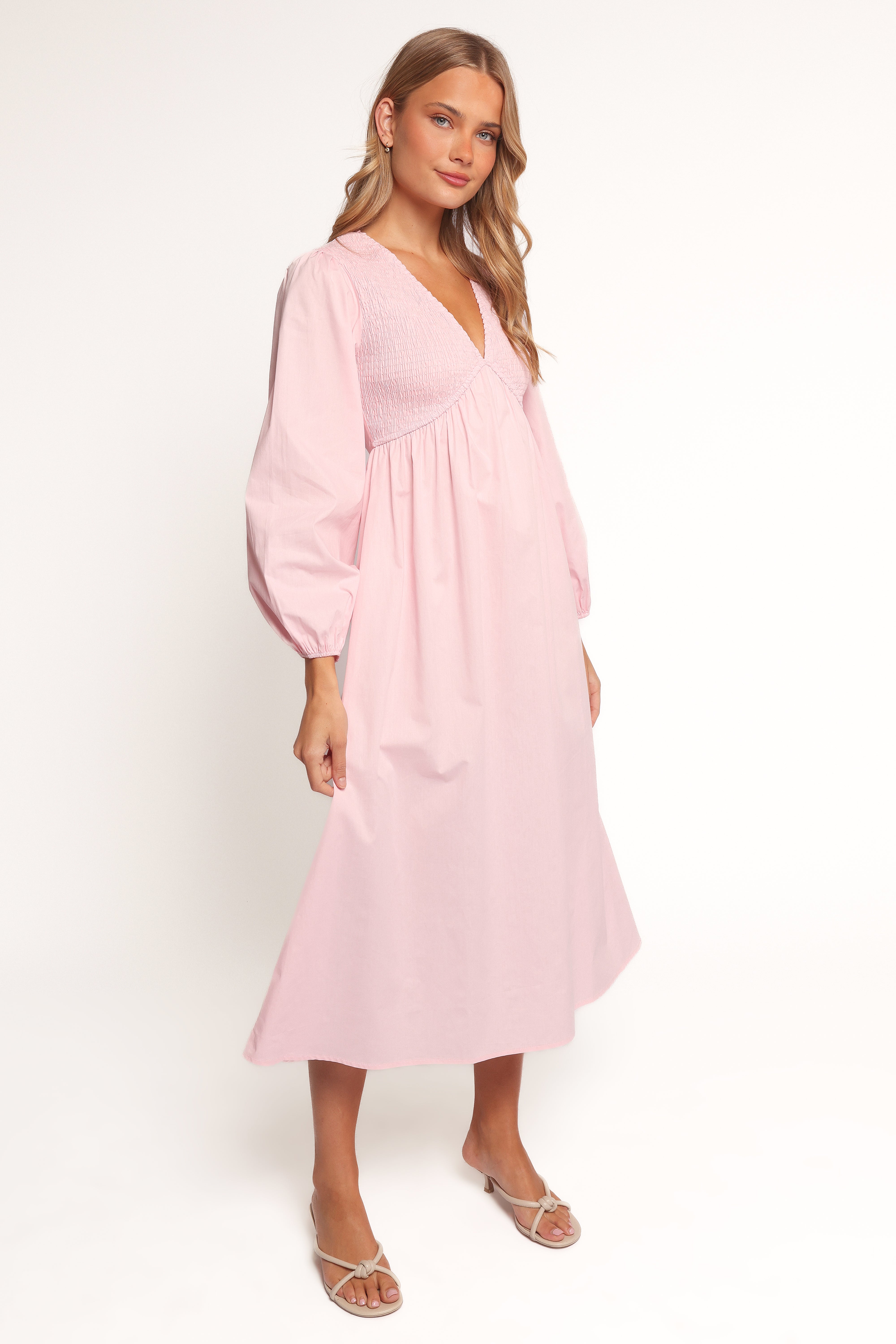 Ilyana Long Sleeve Maxi Dress for Women - Elegant Pink Flowy Formal Gown for Weddings, Parties & Special Occasions