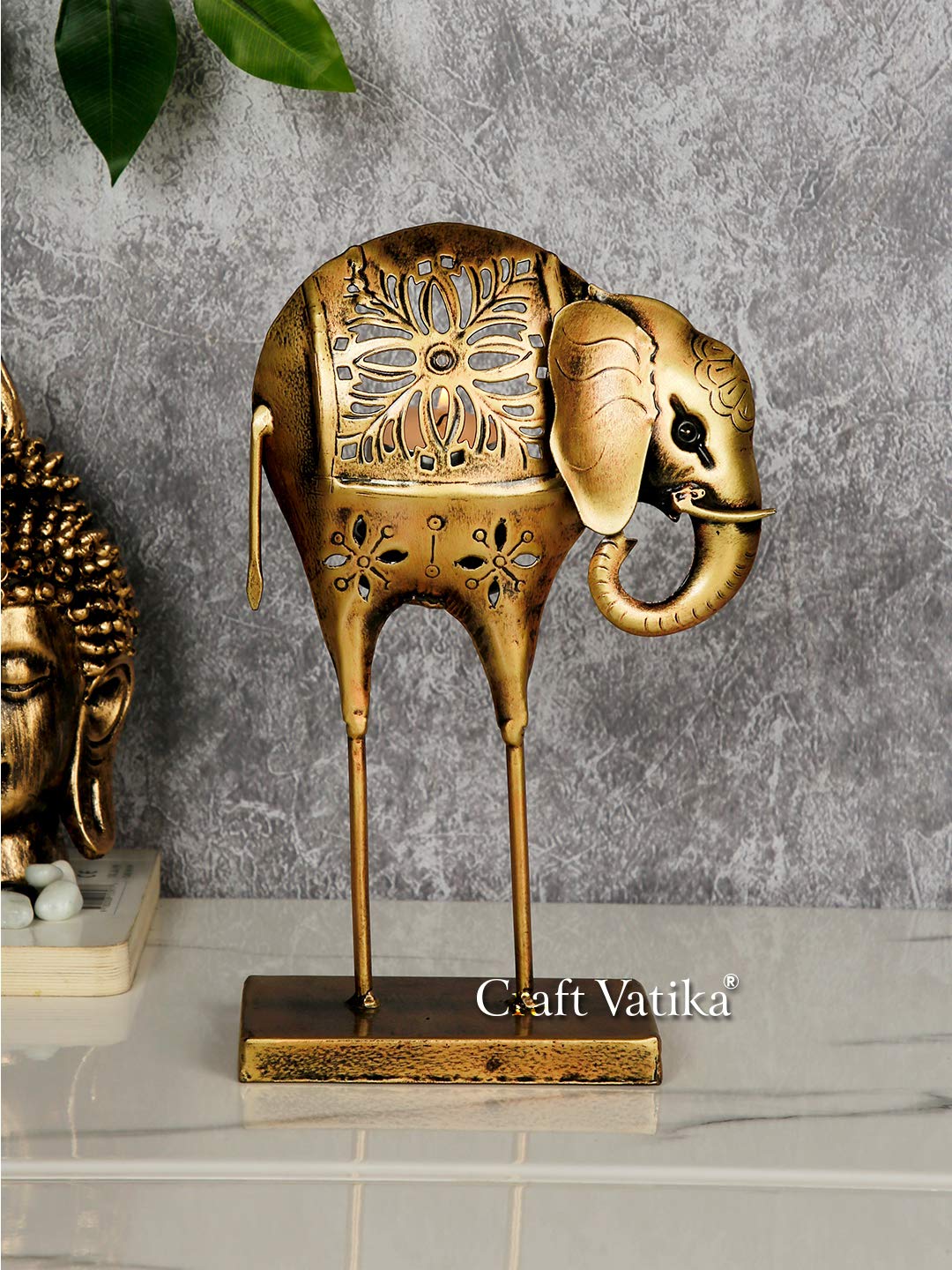Elegant Metal Elephant Tea Light Candle Holder - Handcrafted Home Decor for Living Room, Office Desk, or Wedding Centerpiece (Set of 1) - Perfect for Romantic Ambiance, Meditation Spaces & Gift Giving
