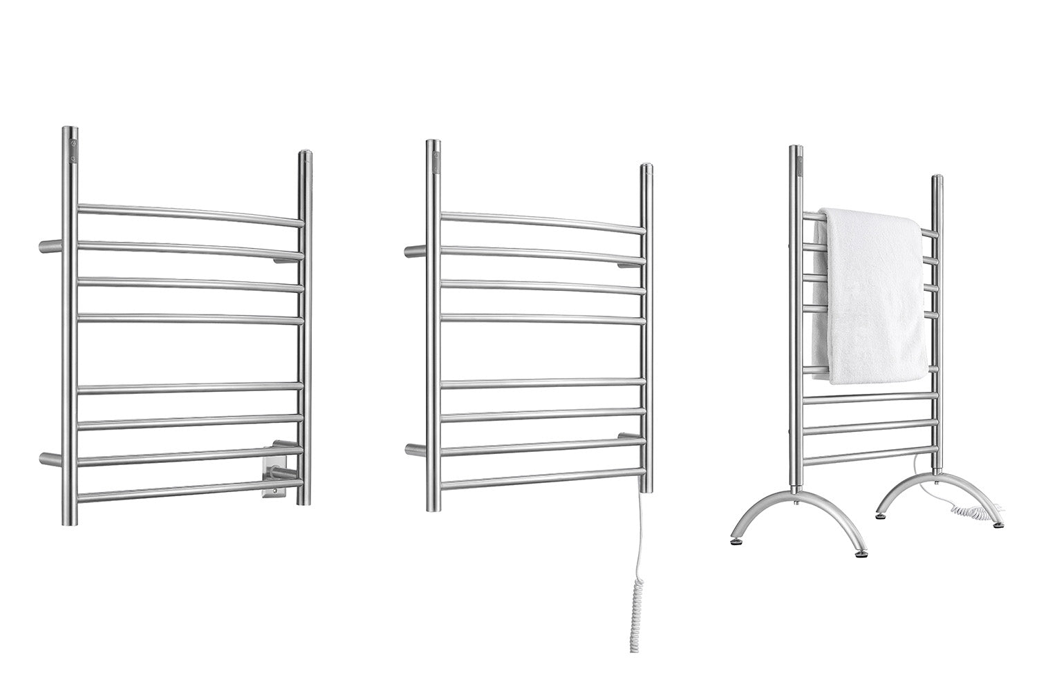 Premium 3-in-1 Imperia OBT 8 Bar Towel Warmer with Built-in Timer | Brushed Stainless Steel Design | Perfect for Spas, Salons & Luxury Bathrooms