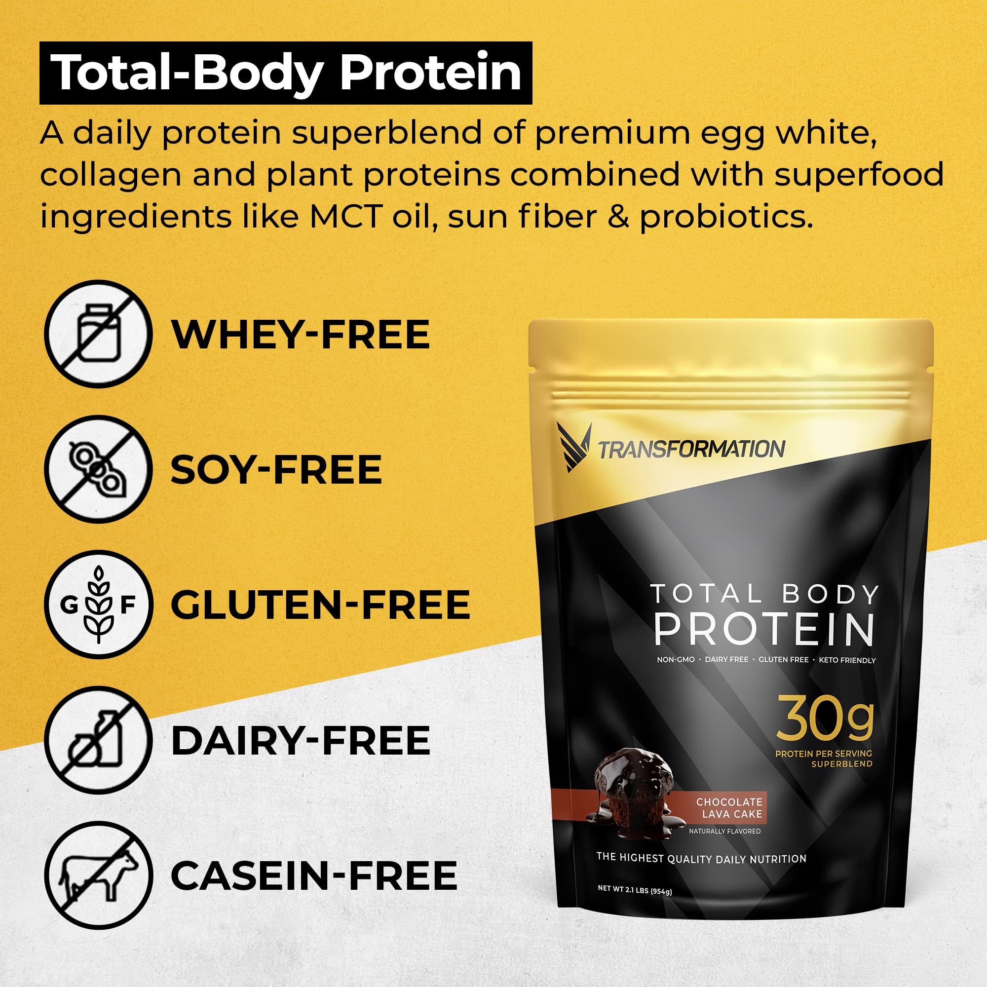Premium Chocolate & Vanilla Protein Powder - 30G Multi-Protein Superblend with Collagen Peptides, Egg White & Plant Proteins | MCT Oil, BCAAs, Probiotics & Enzymes | Low Carb Protein Shake for Muscle Recovery, Weight Management & Post-Workout Nutrition