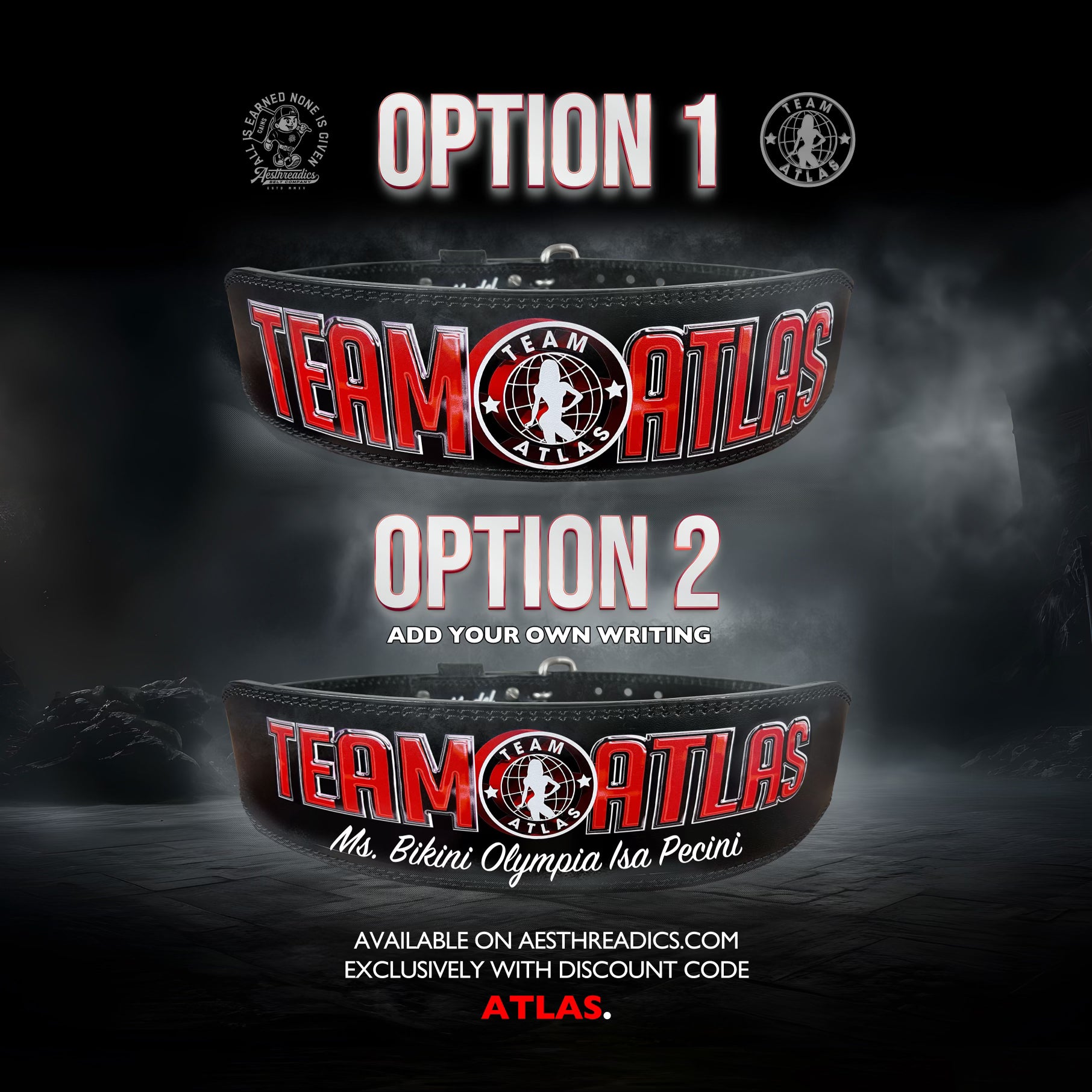 Team Atlas Premium Weight Lifting Belt for Men & Women - Heavy Duty Gym Belt for Powerlifting, CrossFit, Deadlifts & Strength Training - Perfect for Home & Commercial Gym Use