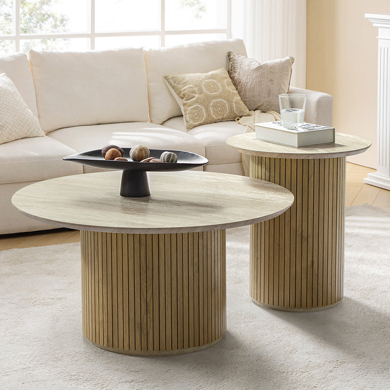 Modern Nesting Coffee Table Set - 2-Piece or 3-Piece Optional - Space-Saving Living Room Furniture for Small Spaces, Apartments & Home Decor