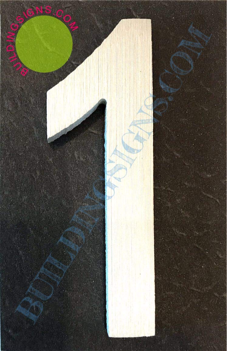 Elegant Aluminum Number 1 Door Sign - Rust-Free, Double-Sided Tape, 2.75 Inch (Brushed Silver) - Perfect for Home, Office, or Apartment Door Decoration