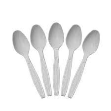 Disposable Plastic Spoons in Bulk - 1000 Count, Medium Weight White Plastic Cutlery for Soup, Desserts, Parties & Catering | Durable & Eco-Friendly