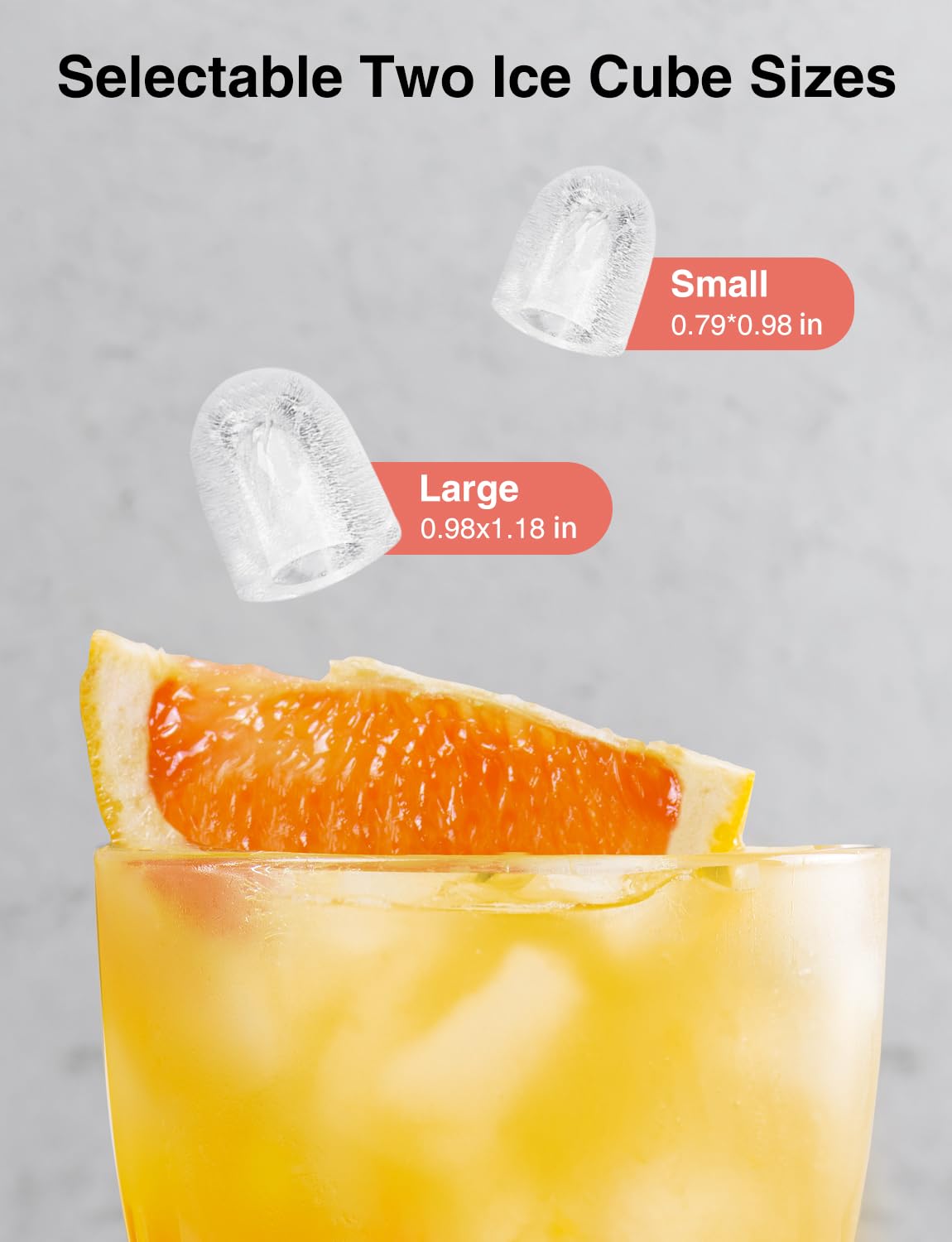 CROWNFUL Portable Countertop Ice Maker Machine - Self-Cleaning with Handle, Scoop & Basket - Makes 9 Bullet Ice Cubes in 6 Minutes, 26lbs/24H - Perfect for Home Kitchen, Office, Bar, Parties & Outdoor Gatherings