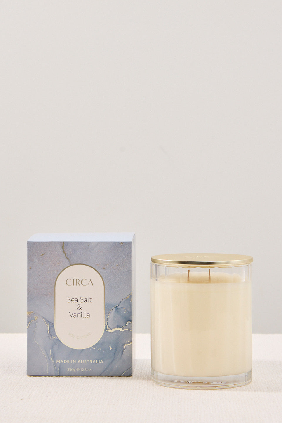 Premium CH Sea Salt & Vanilla Scented Soy Candle 350g - Relaxing Aromatherapy for Home, Spa & Meditation