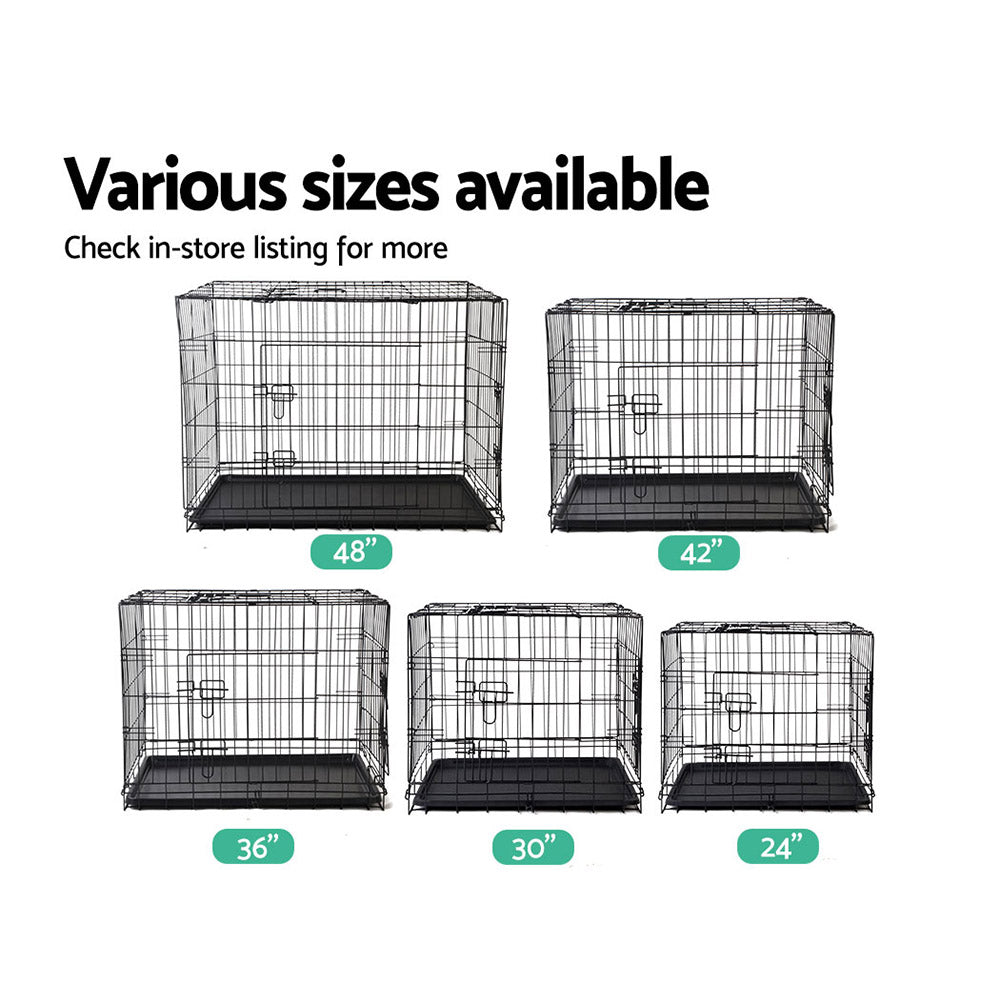 48 Inch Large Black Pet Cage for Dogs, Cats, Rabbits - Durable Indoor & Outdoor Metal Crate for Training, Travel, and Home Use