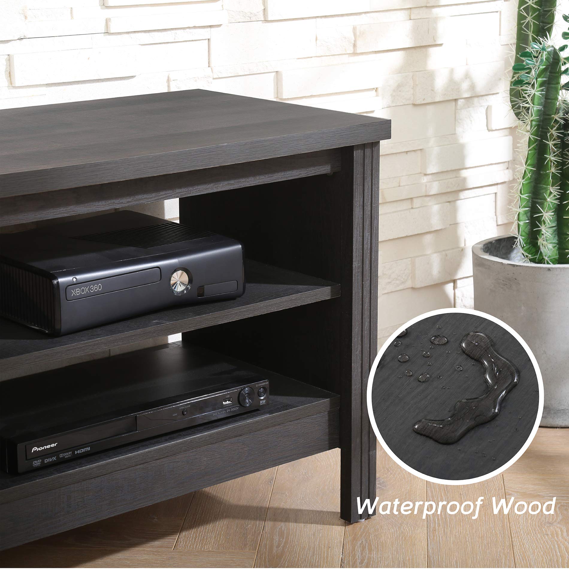 WAMPAT 75 Inch TV Stand with Storage - Modern Wood Media Console for 70-75 Inch TVs, Entertainment Center for Living Room, Bedroom & Office - Black | Perfect for Home Theater Setup & Stylish Storage
