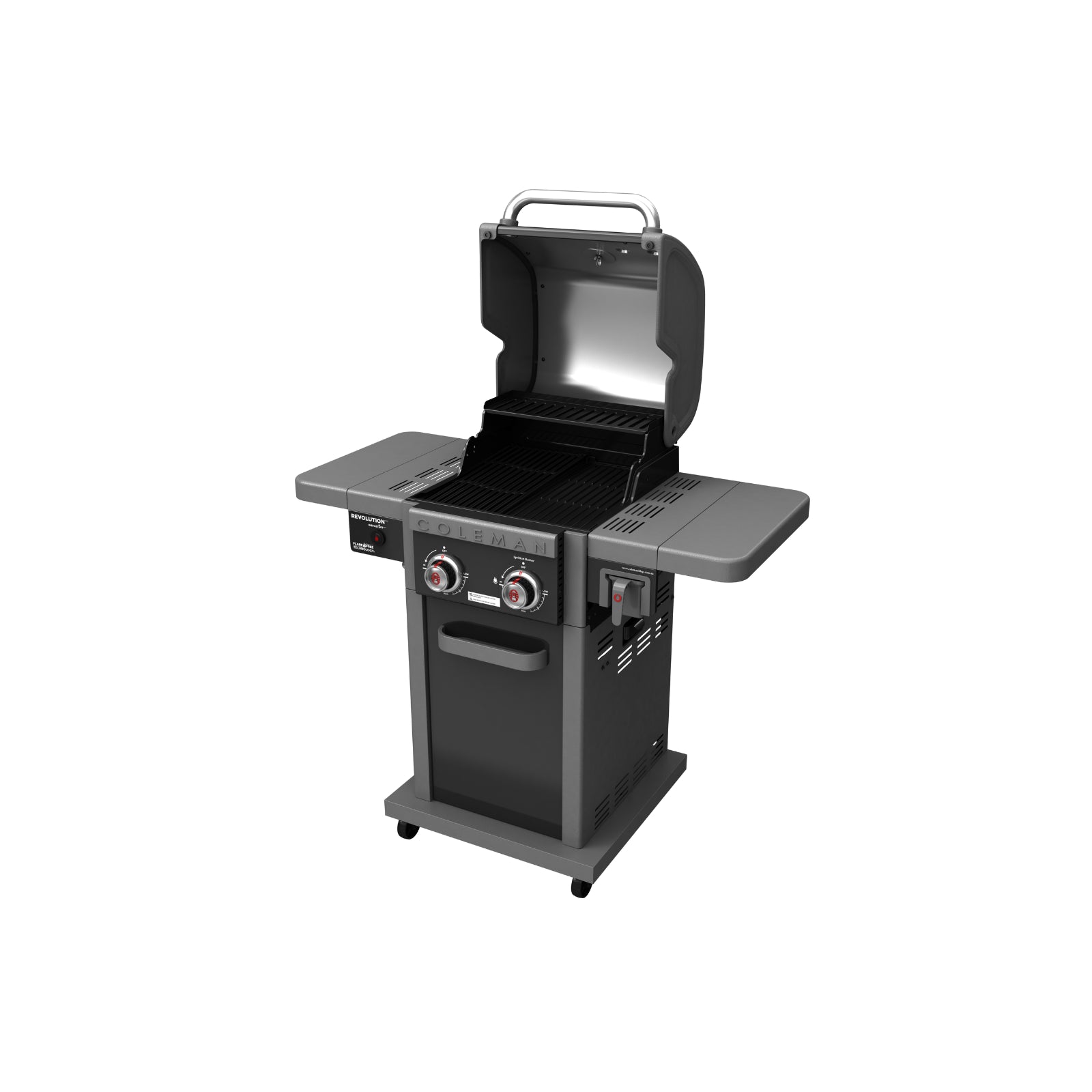 Coleman Revolution 2 Burner Propane Gas Grill - Portable Outdoor BBQ Grill with Glossy Black Finish | Perfect for Camping, Tailgating & Backyard BBQs