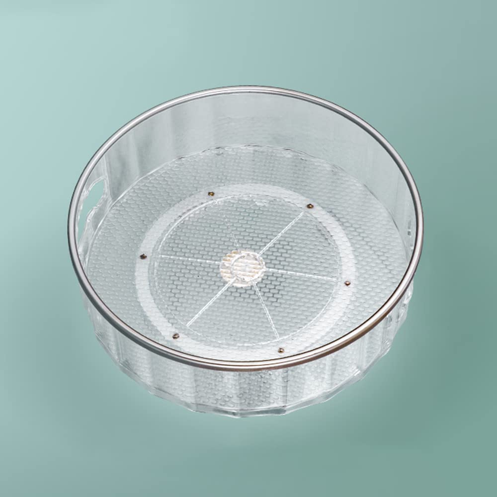 MNNM Clear Plastic Lazy Susan Turntable - 12 Inch Rotating Storage Tray for Kitchen, Cabinet & Pantry Organization | Spice Rack, Makeup Organizer, Craft Supplies Storage | Durable Round Container for Easy Access