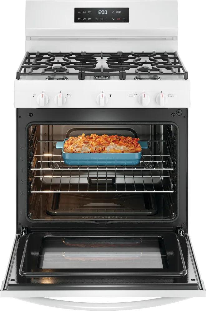 Frigidaire FCRG3062AW 30-Inch Gas Range with Steam Clean Function - White | Perfect for Modern Kitchens & Home Cooking