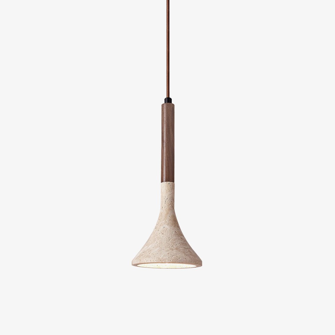 Stylish Aplomb Travertine Pendant Lamp - Modern Natural Stone Hanging Light Fixture for Dining Room, Kitchen Island & Living Room Decor