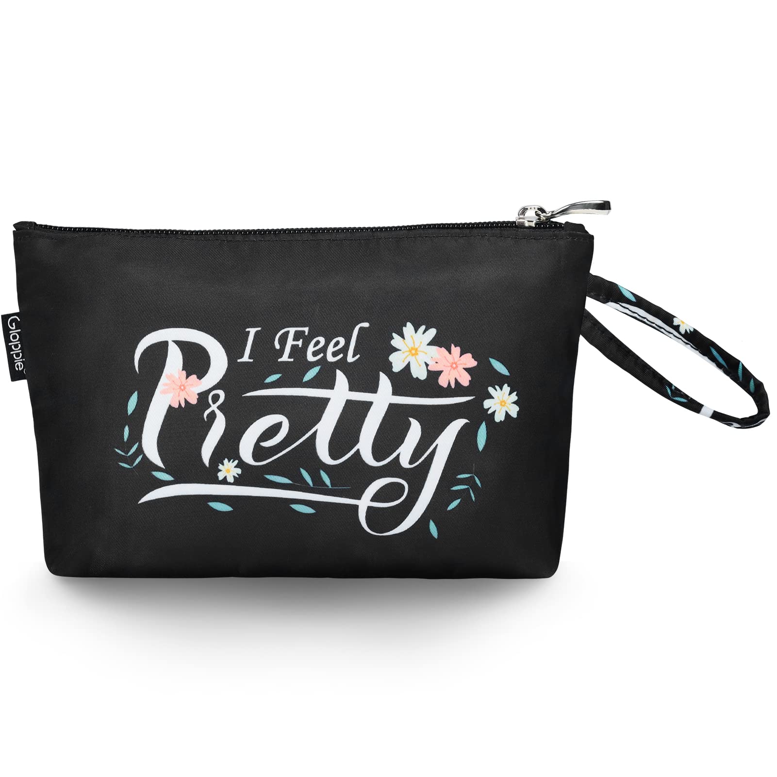 Gloppie Small Makeup Bag for Women - Compact Cosmetic Organizer for Purse Essentials - Travel & Everyday Beauty Accessories - Black