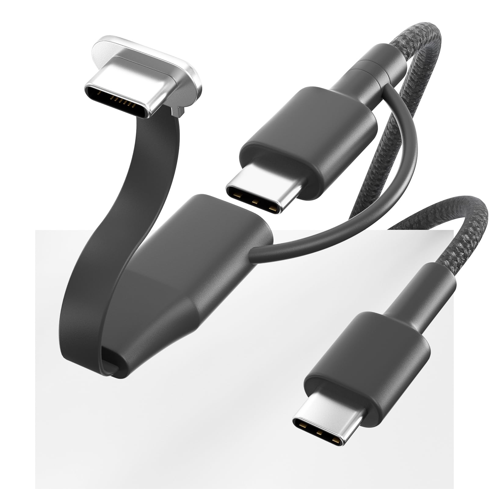 60W USB C Charger Cable 6ft - Fast Charging & High-Speed Data Transfer - Detachable Type C Cable with 90° Flat C-Port - Compatible with Samsung S23/S22/S21, iPhone 15 Pro/Pro Max, MacBook Air/Pro - Perfect for Home, Office & Travel Charging
