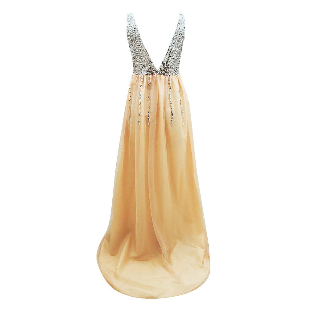 Elegant Maternity Maxi Dress with Sequins - Short Sleeve Solid Color Photoshoot Dress for Pregnant Women | Perfect for Baby Showers, Maternity Photography & Special Occasions