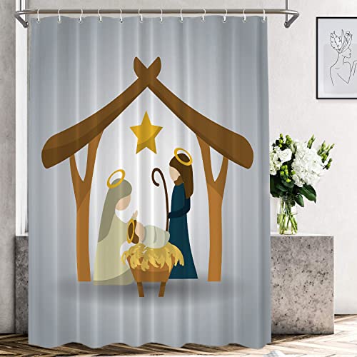 Christmas Nativity Little House Grey