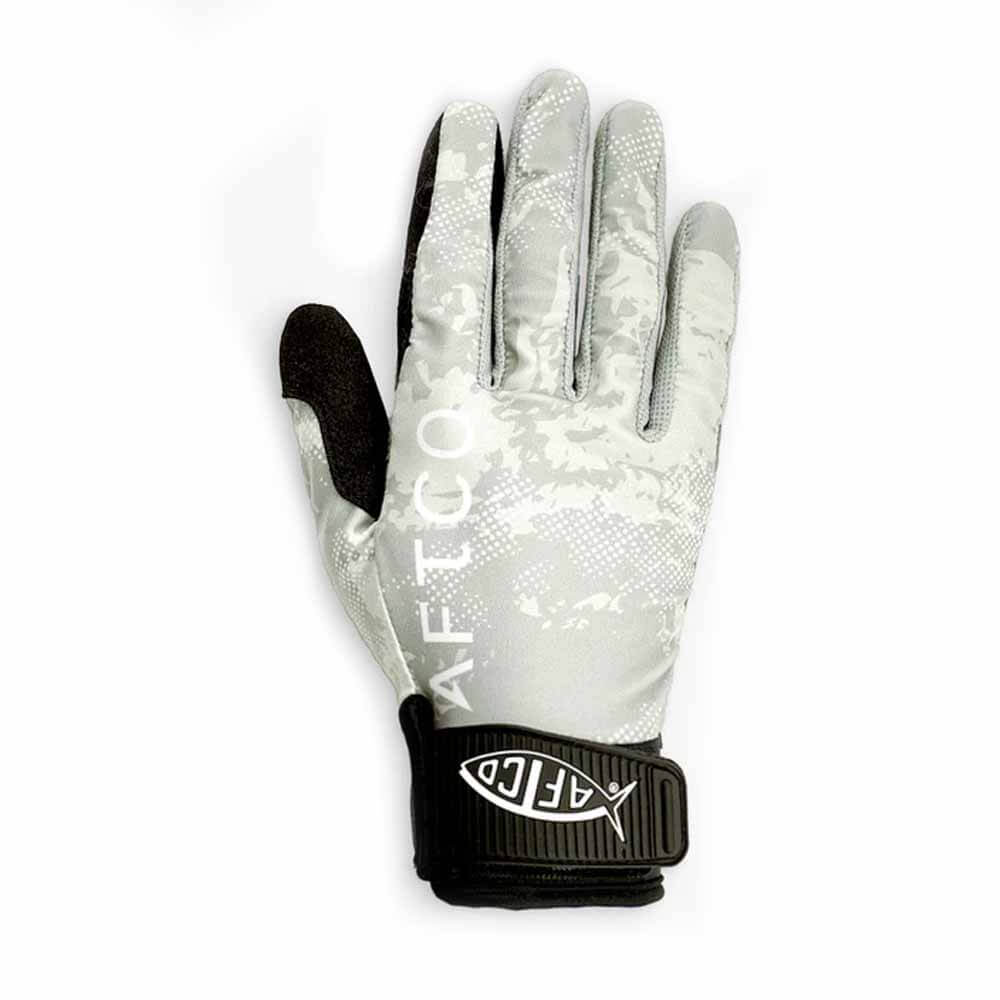 Aftco Silver Storm Camo JigPro Fishing Gloves - Saltwater & Freshwater Fishing Gear for Anglers