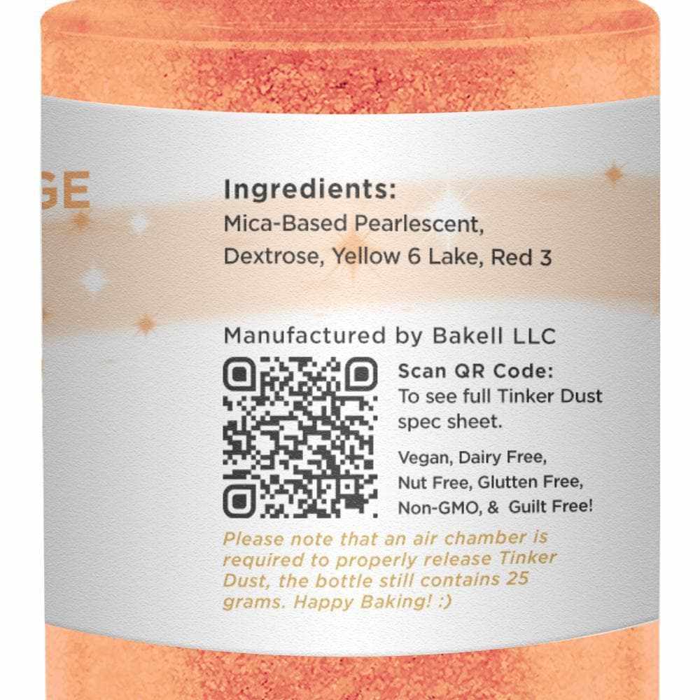 Tinker Dust® Creamsicle Orange Edible Glitter Spray - 25g Pump Bottle for Cake Decorating, Cupcakes & Cocktails | Food Safe Sparkle Dust