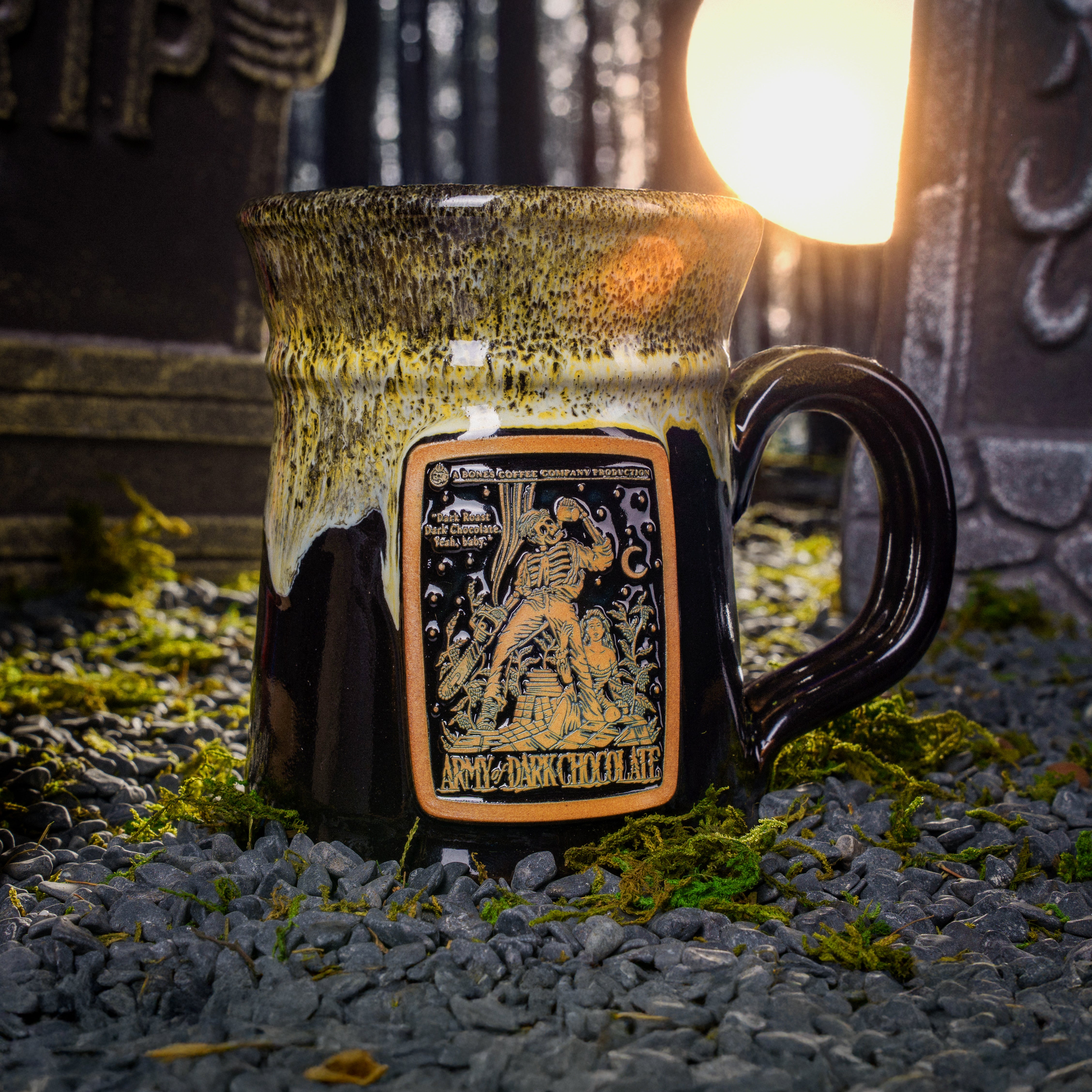 Dark Chocolate Handmade Ceramic Mug - Premium Army Design for Coffee, Tea & Hot Drinks - Perfect for Home, Office & Gifts