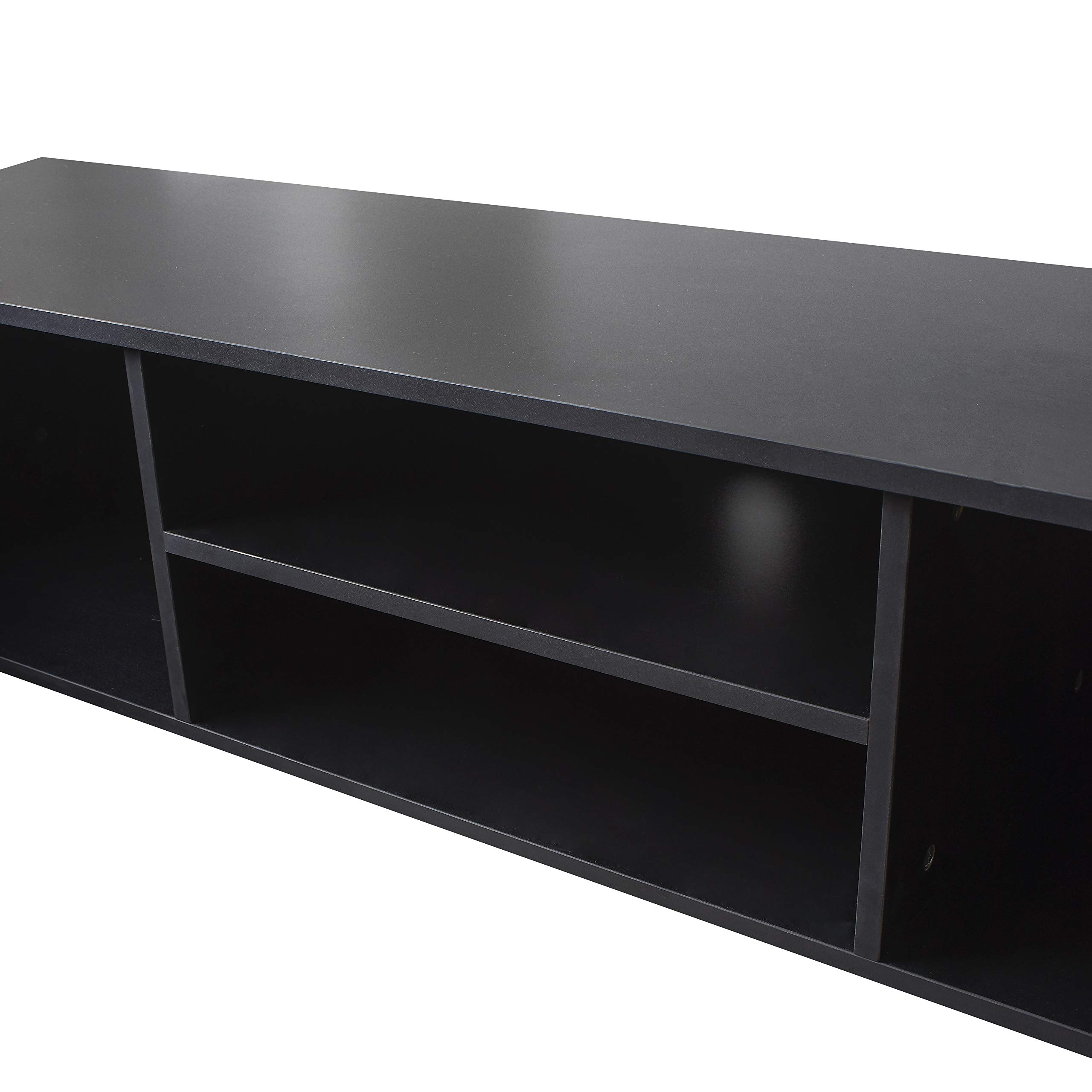 Modern TV Stand for Up to 70-inch TV - Home Entertainment Center with 2 Storage Drawers, Black | Perfect for Living Room, Bedroom & Home Theater Setup