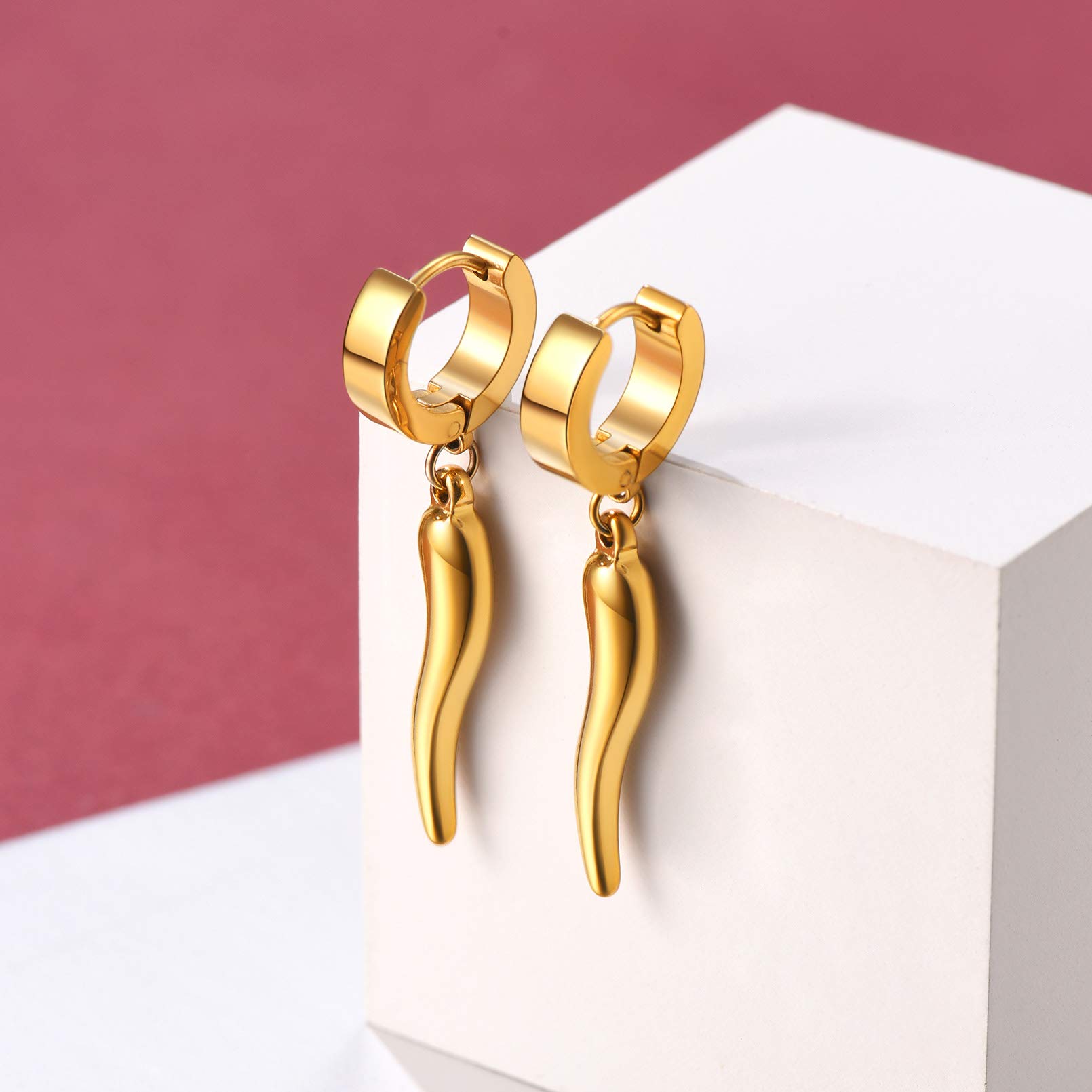 FaithHeart Women's Gold Hoop Earrings - 14K Gold Plated Stainless Steel Huggie Hoops, Lightweight Drop Dangle Earrings for Everyday Wear | Hypoallergenic, Tarnish-Resistant | Perfect Gift for Her with Elegant Gift Box | Ideal for Parties, Dating & Office Wear
