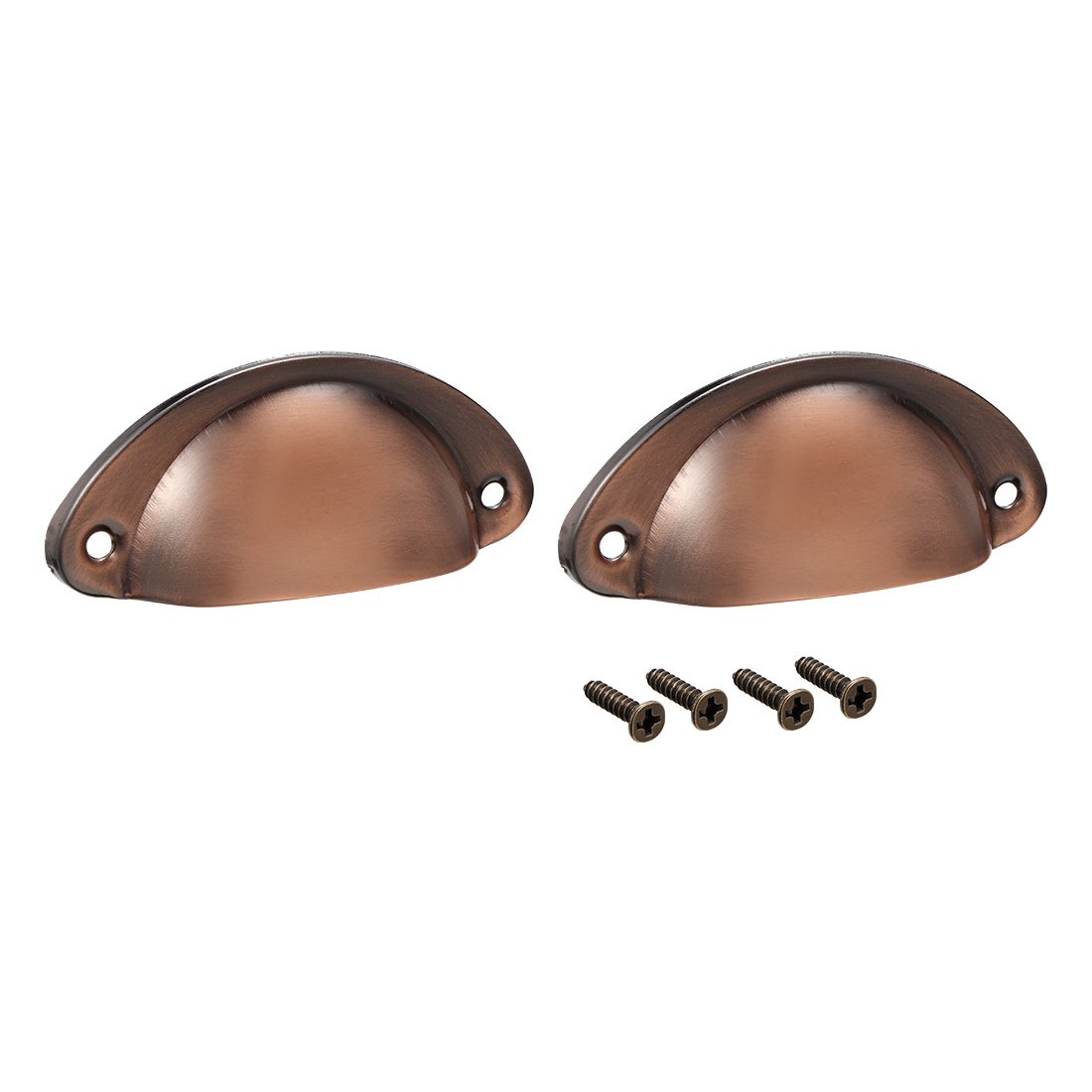 Carbon Steel Cup Pulls for Kitchen Cabinets & Dressers, 2 Pack - Home & Office Use