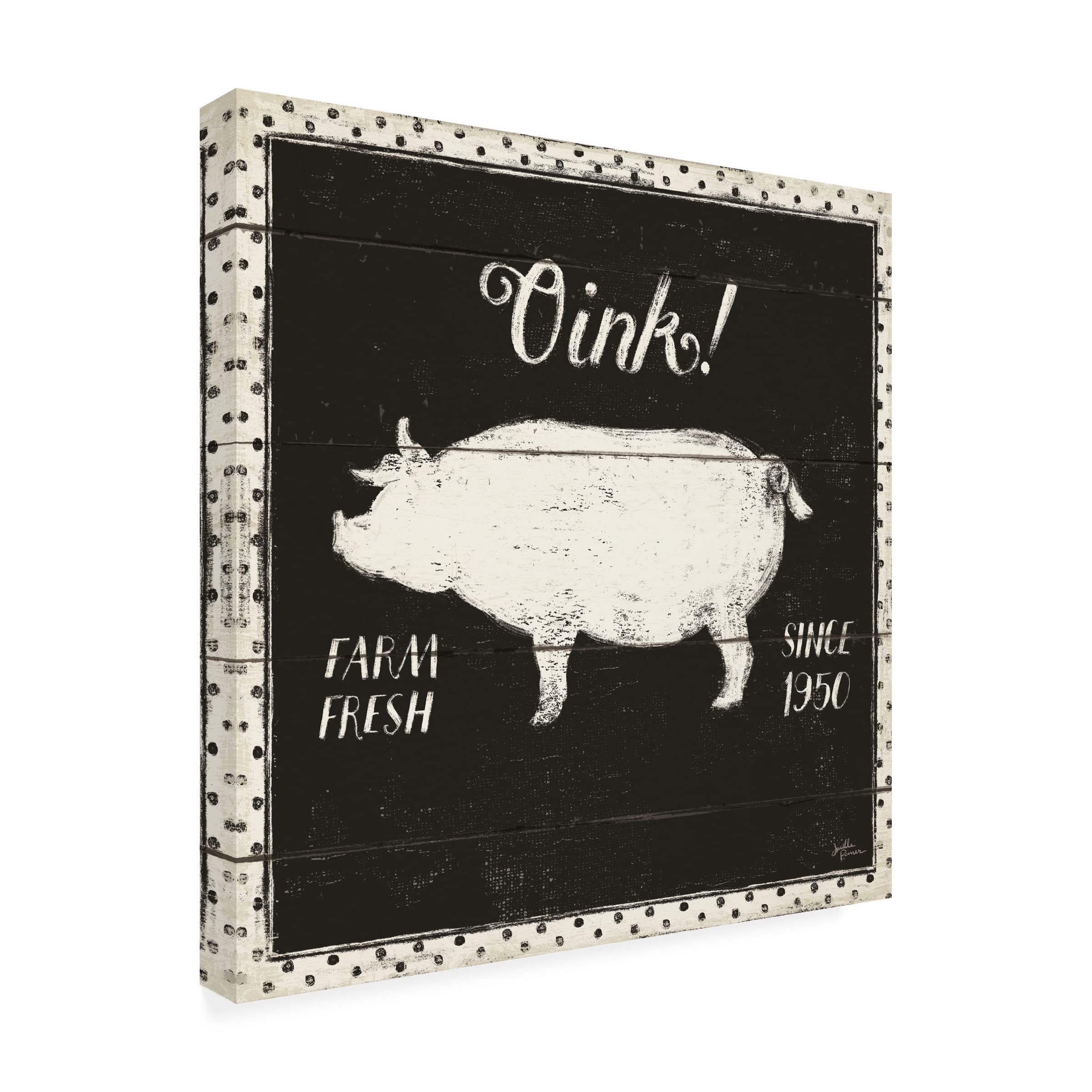 Trademark Fine Art 'Country Thoughts IX Black' Canvas Wall Art by Janelle Penner - Rustic Farmhouse Decor for Living Room, Bedroom & Office