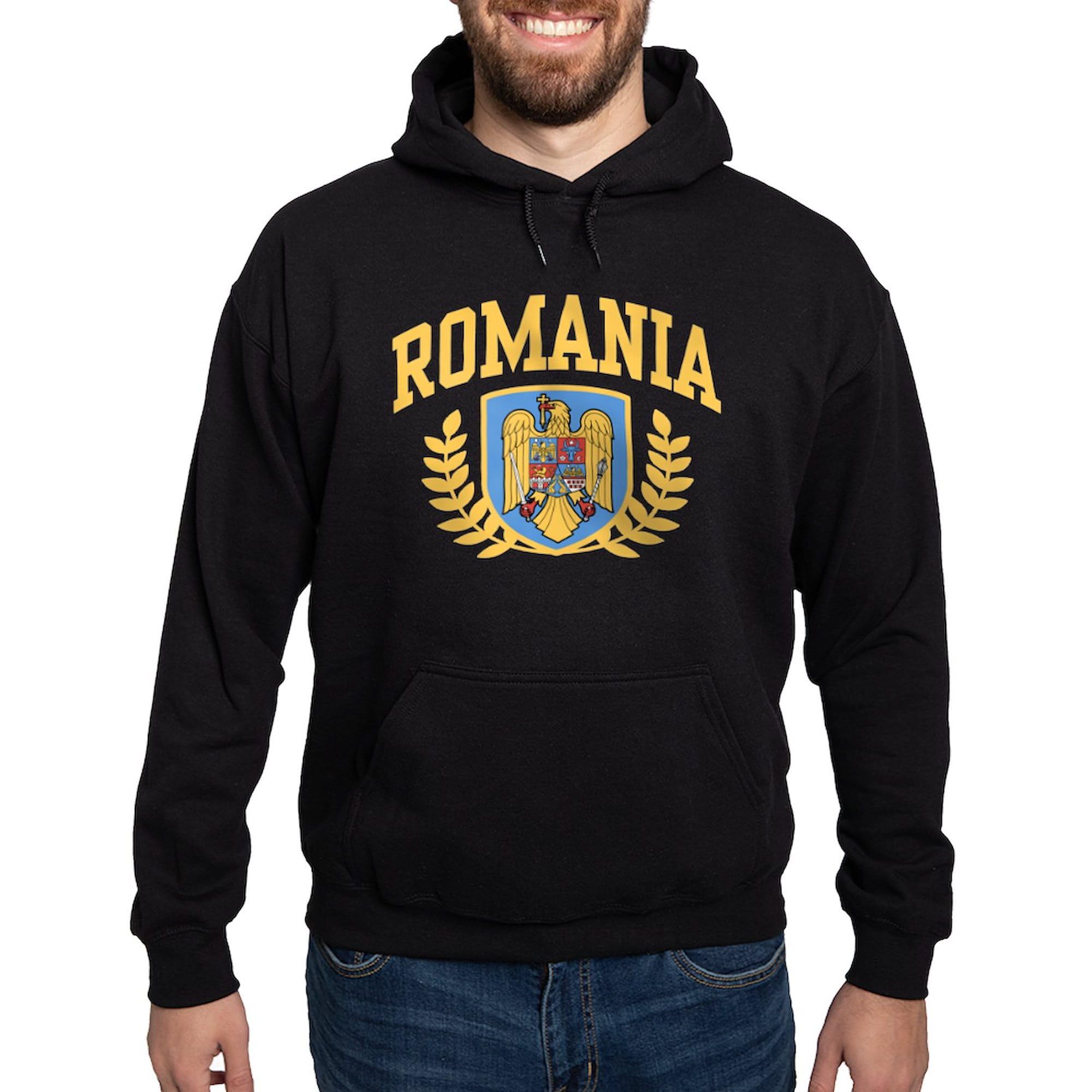 Romania Hoodie for Men - Dark Regular Fit Pullover Hooded Sweatshirt | Comfortable & Stylish for Casual Wear, Travel, and Outdoor Activities
