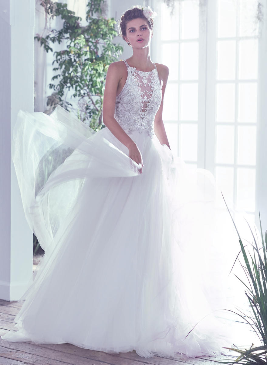 Maggie Sottero Lisette Sample Wedding Gown - Elegant Lace Bridal Dress for Bride, Perfect for Church Ceremony & Formal Reception
