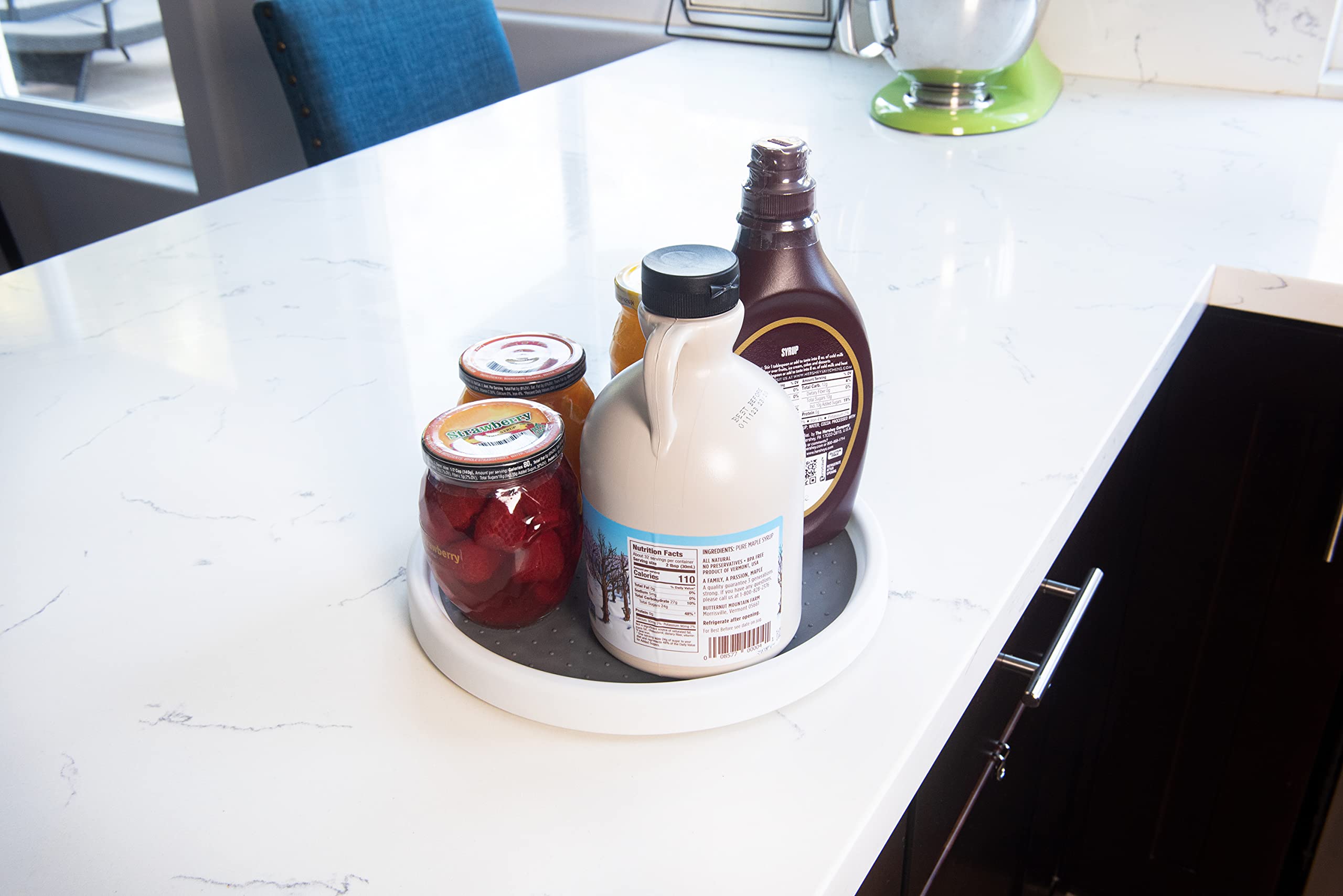 Non-Slip Lazy Susan Turntable Organizer for Kitchen Pantry & Cabinet - Gray Standard Size (3061A12-AMZ) - Perfect for Spice Storage, Condiment Organization & Easy Access to Kitchen Essentials