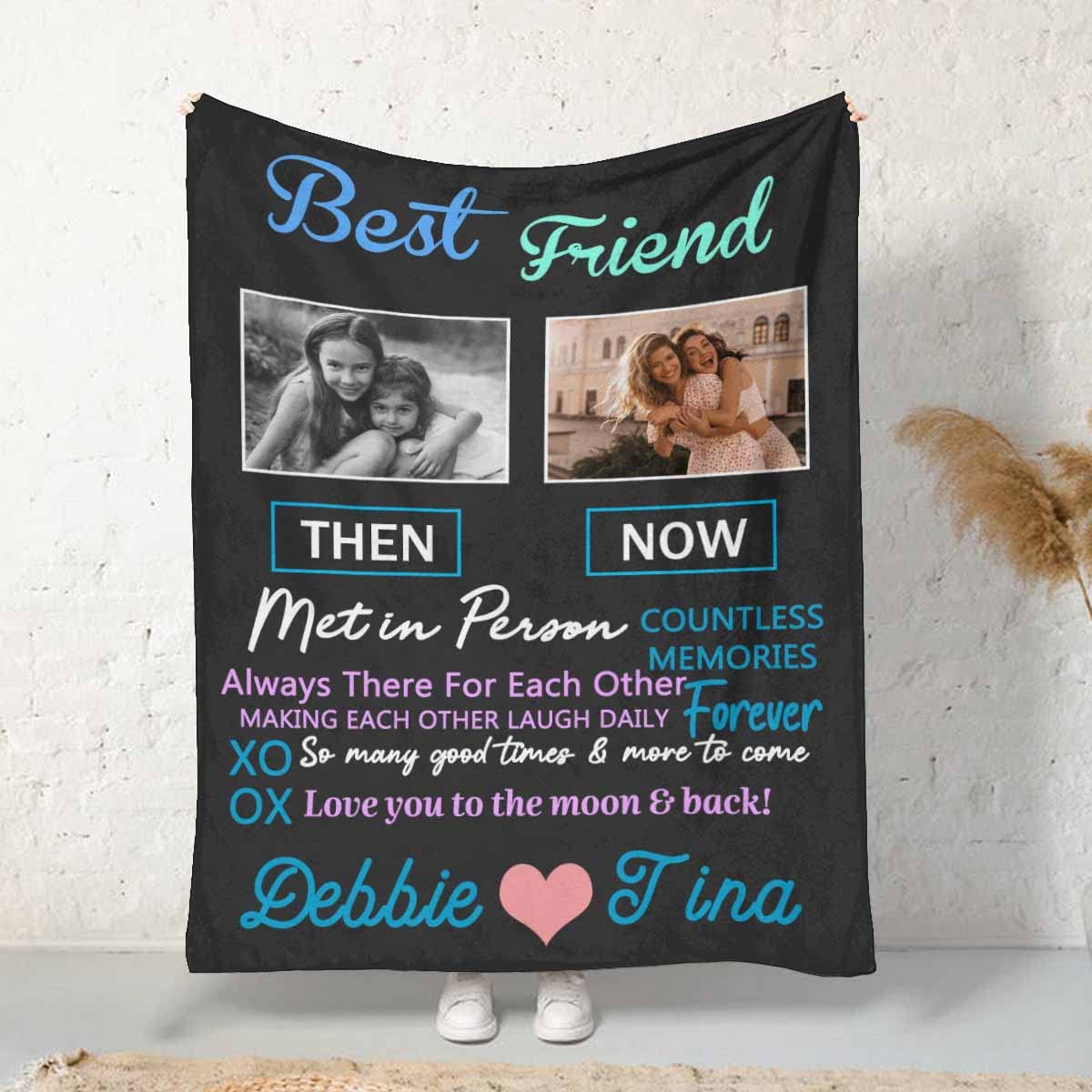 MyPupSocks Personalized Best Friend Blanket - Custom BFF Gifts, Long Distance Friendship Throw, 60x80 Inches, Perfect for Birthday, Anniversary, and Cozy Nights Together