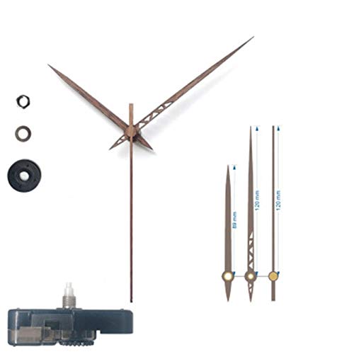 10 Sets Japan Silent Quartz Clock Movement Mechanism Kit - 12 Inch Wall Clock Repair Parts with Wooden Hands & Pointers for DIY, Home Decor, Office, Classroom (Color: Wood-A)