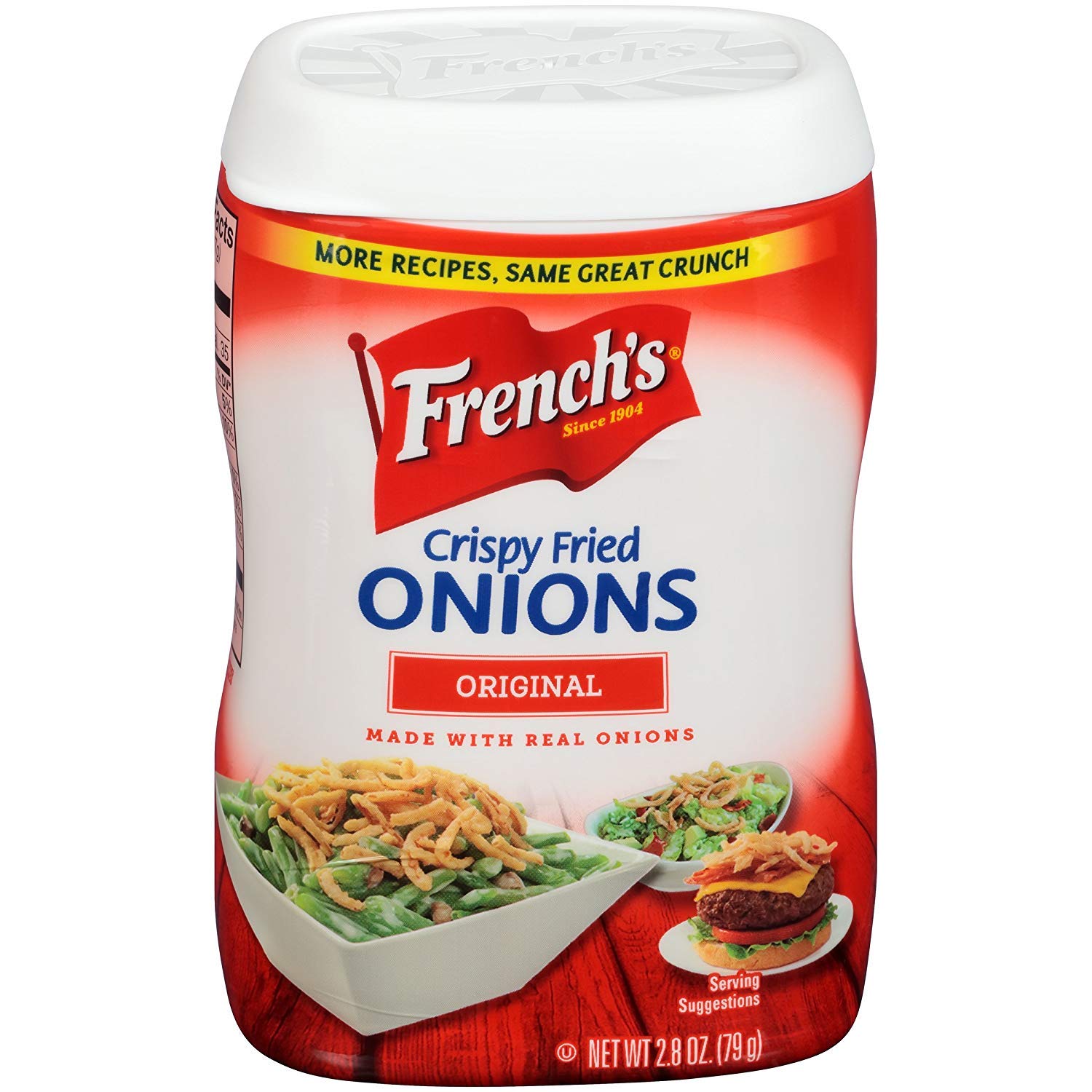 French's Original Crispy Fried Onions, 2.8 oz (Pack of 2) - Gluten Free Topping for Salads, Casseroles & Burgers - Perfect for Green Bean Casserole & Thanksgiving Dishes
