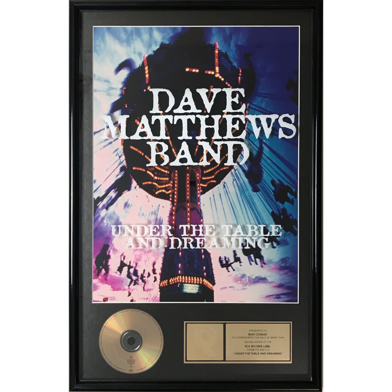 Dave Matthews Band Under The Table And Dreaming RIAA Certified Gold Album Award - Perfect for Music Collectors & Home Decor