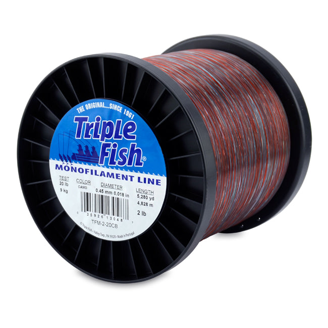 Premium Triple Fish Monofilament Fishing Line - 2lb Test (2-Pack) for Freshwater & Saltwater Angling - Ideal for Trout, Panfish & Light Tackle Fishing