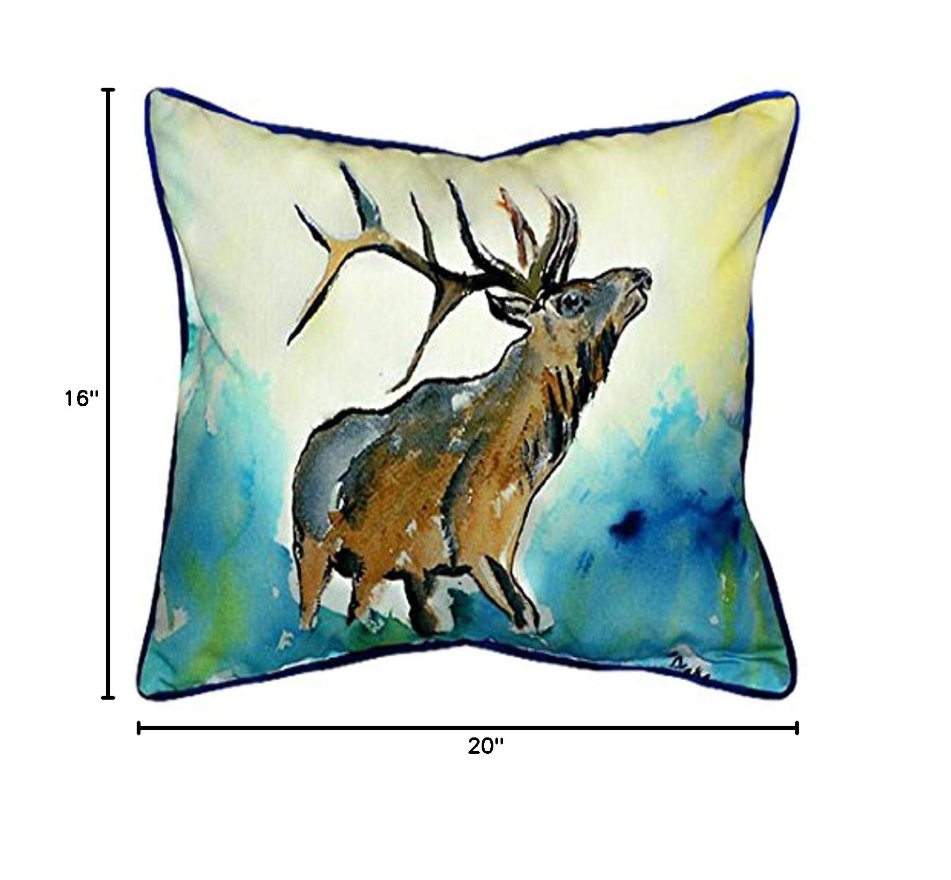 Betsy Drake Elk Pillow - 16x20 Inch Soft Decorative Throw Pillow Cover for Couch, Bed, Sofa - Perfect for Home Decor, Living Room, Nursery & Gifts