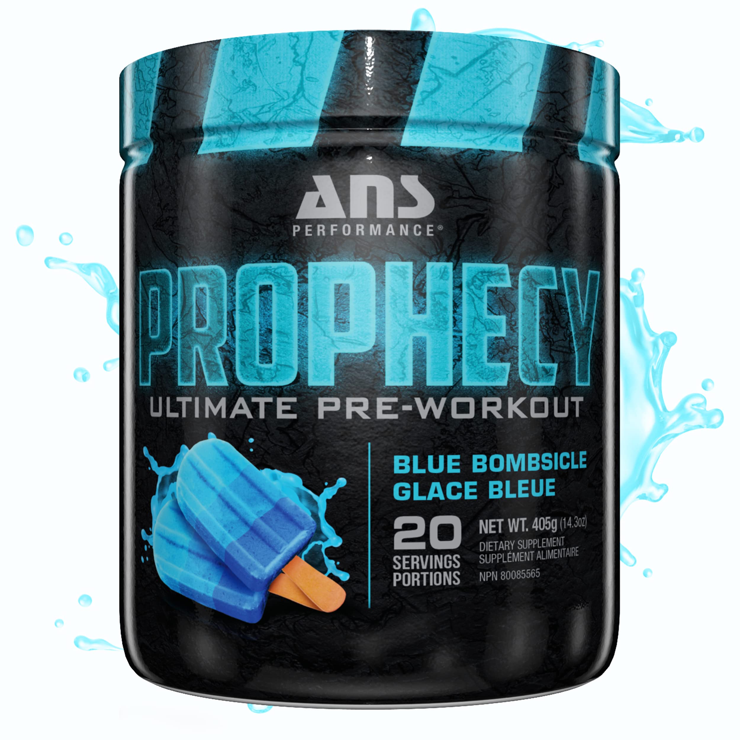 Prophecy Pre Workout Powder - 20 Servings, 14.5 oz | Gluten Free, Sugar Free Energy & Strength Supplement for Gym Performance | Blue Bombsicle Flavor | Ideal for Bodybuilding, CrossFit & Intense Training