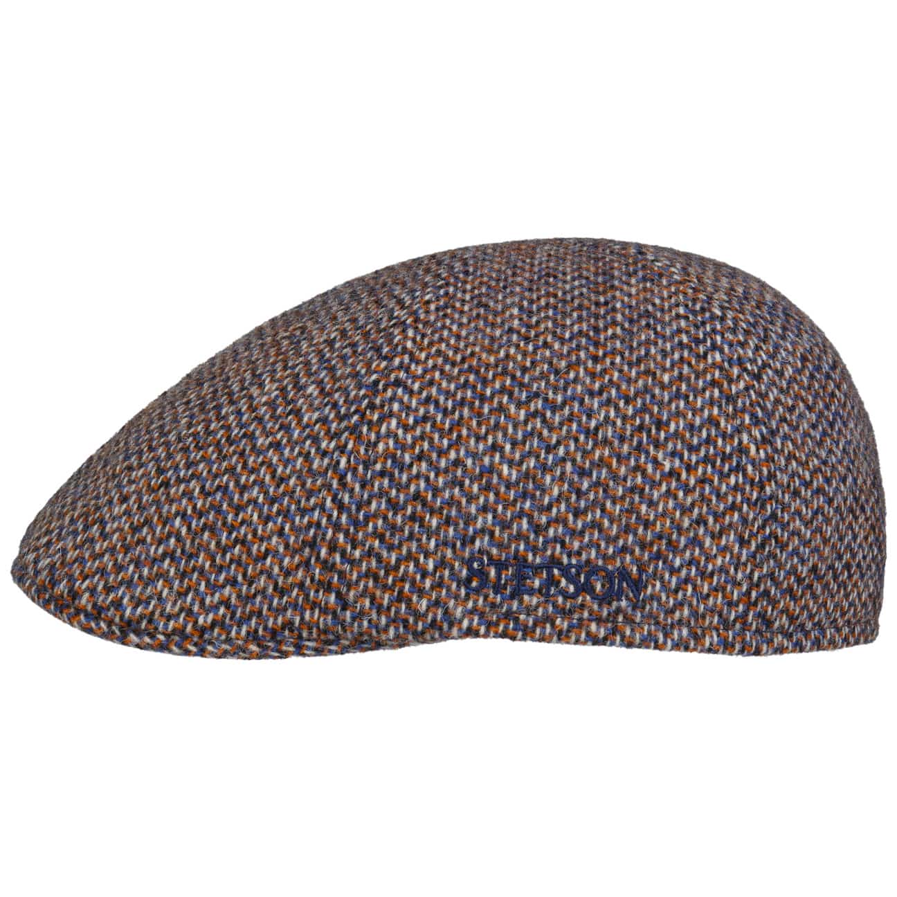 Stetson Texas Freestyle Harris Tweed Flat Cap for Men - Classic Wool Newsboy Hat for Casual Wear, Outdoor Activities & Vintage Style Fashion