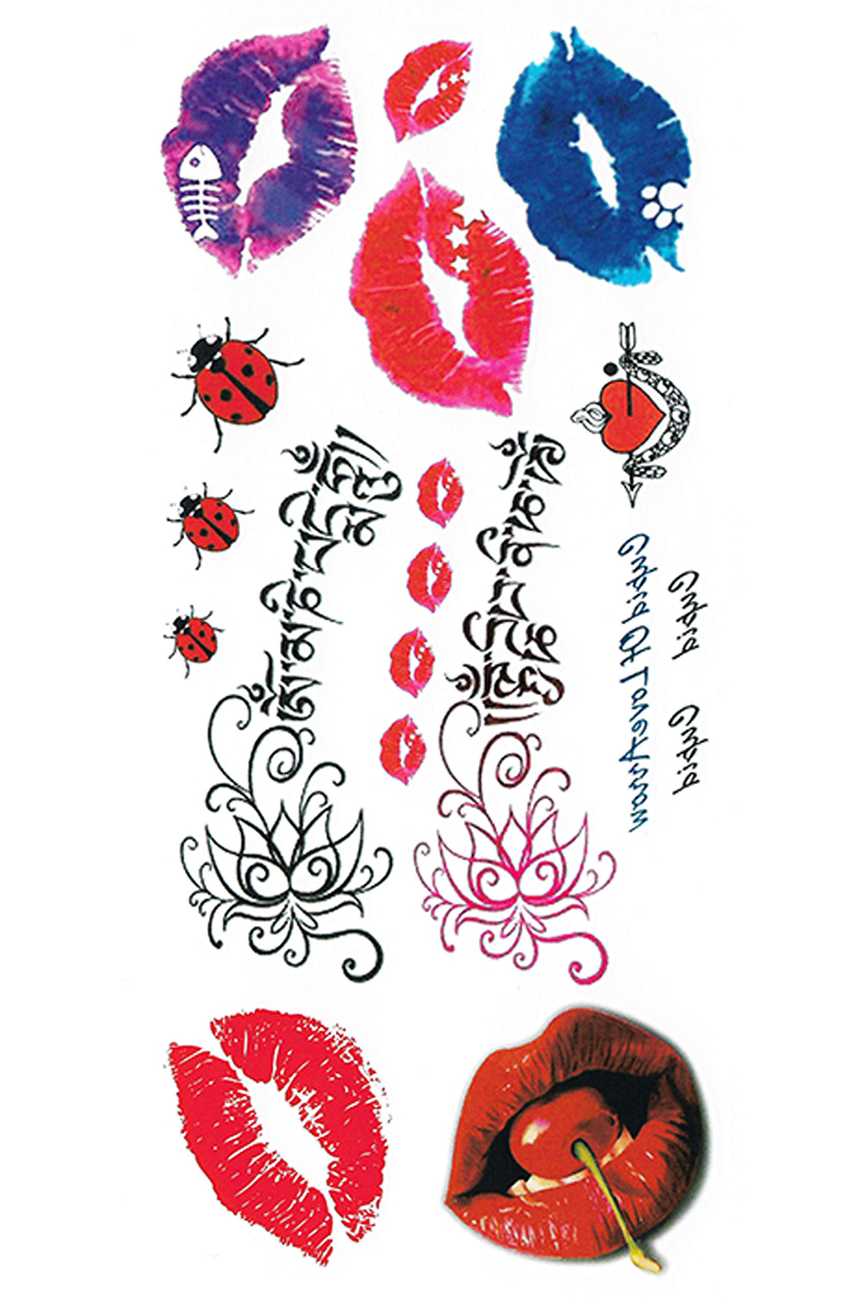3D Temporary Tattoo Stickers for Men & Women - Waterproof Fake Tattoos with Flowers, Butterflies, Stars & Angel Designs - Realistic Body Art for Adults & Teens (19x9cm) - Perfect for Parties, Halloween, Cosplay & Honeymoon