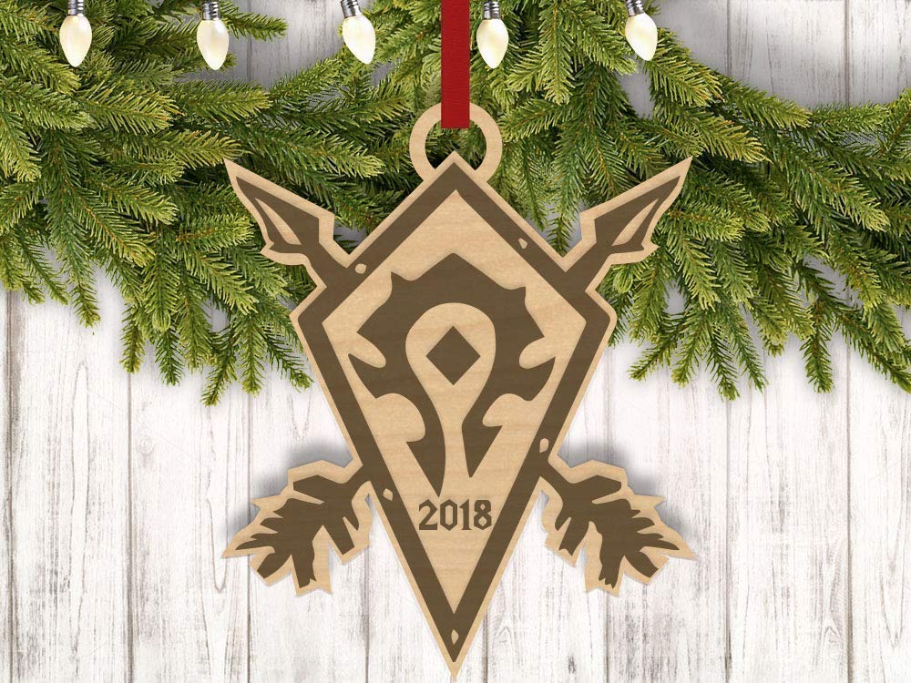 Personalized WoW For The Horde Engraved Rustic Tree - Unique Christmas Gift for Gamers - Perfect for World of Warcraft Fans, Gaming Room Decor & Holiday Presents