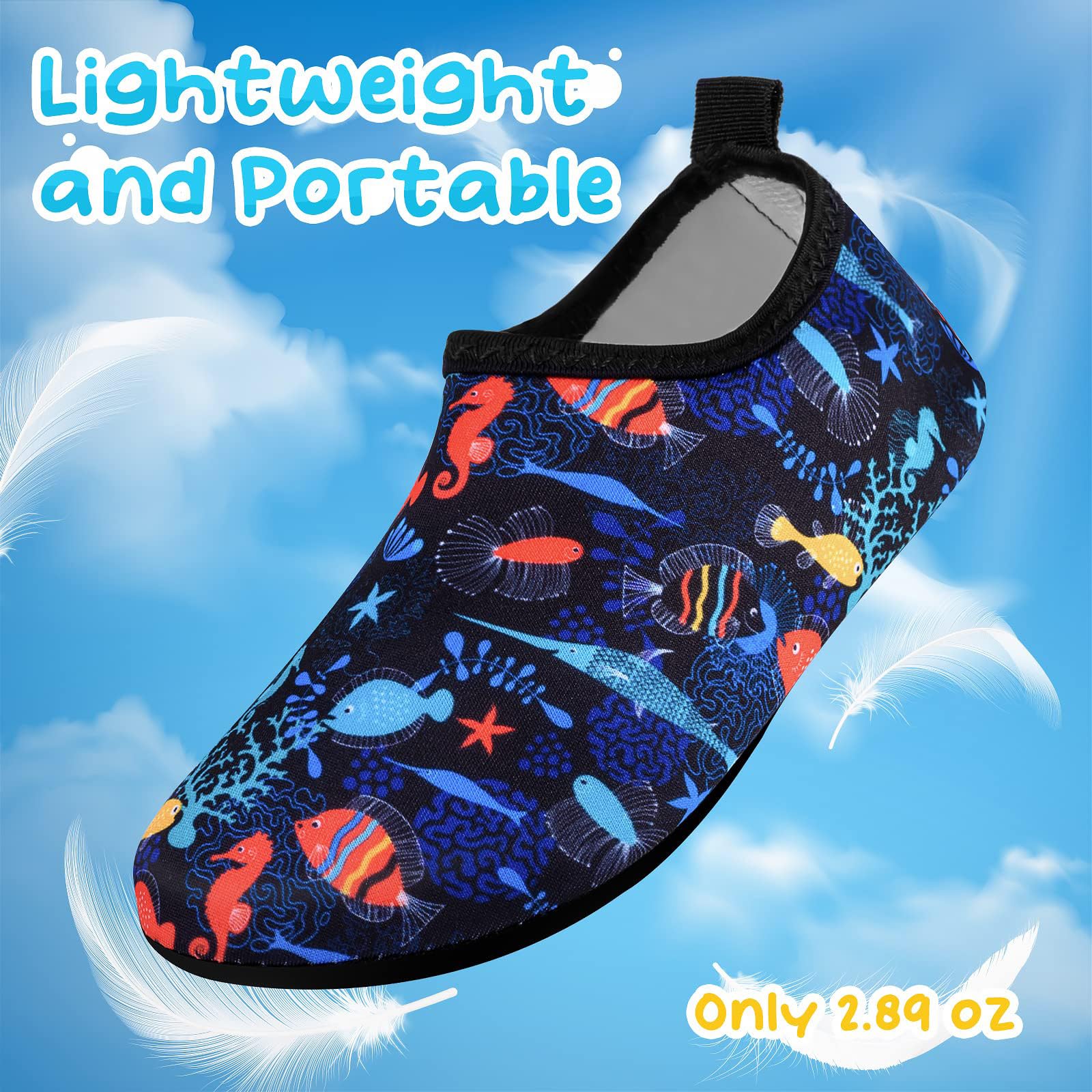 **Non-Slip Quick-Dry Kids Swim Water Shoes for Boys & Girls – Toddler Barefoot Aqua Socks for Beach, Pool & Outdoor Sports | Perfect for Swimming, Surfing & Water Play**