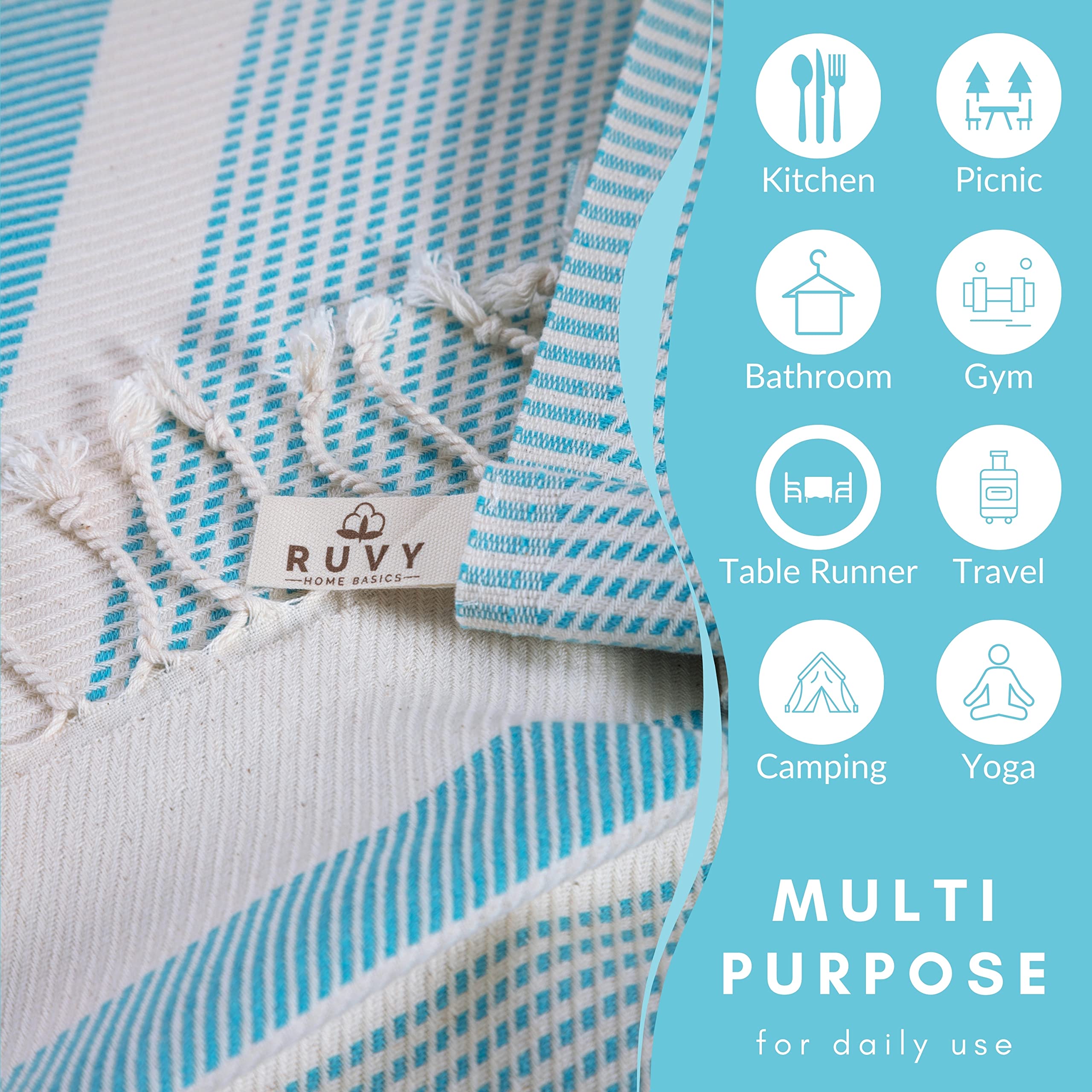 Premium Turkish Cotton Hand Towels Set of 2 - 18