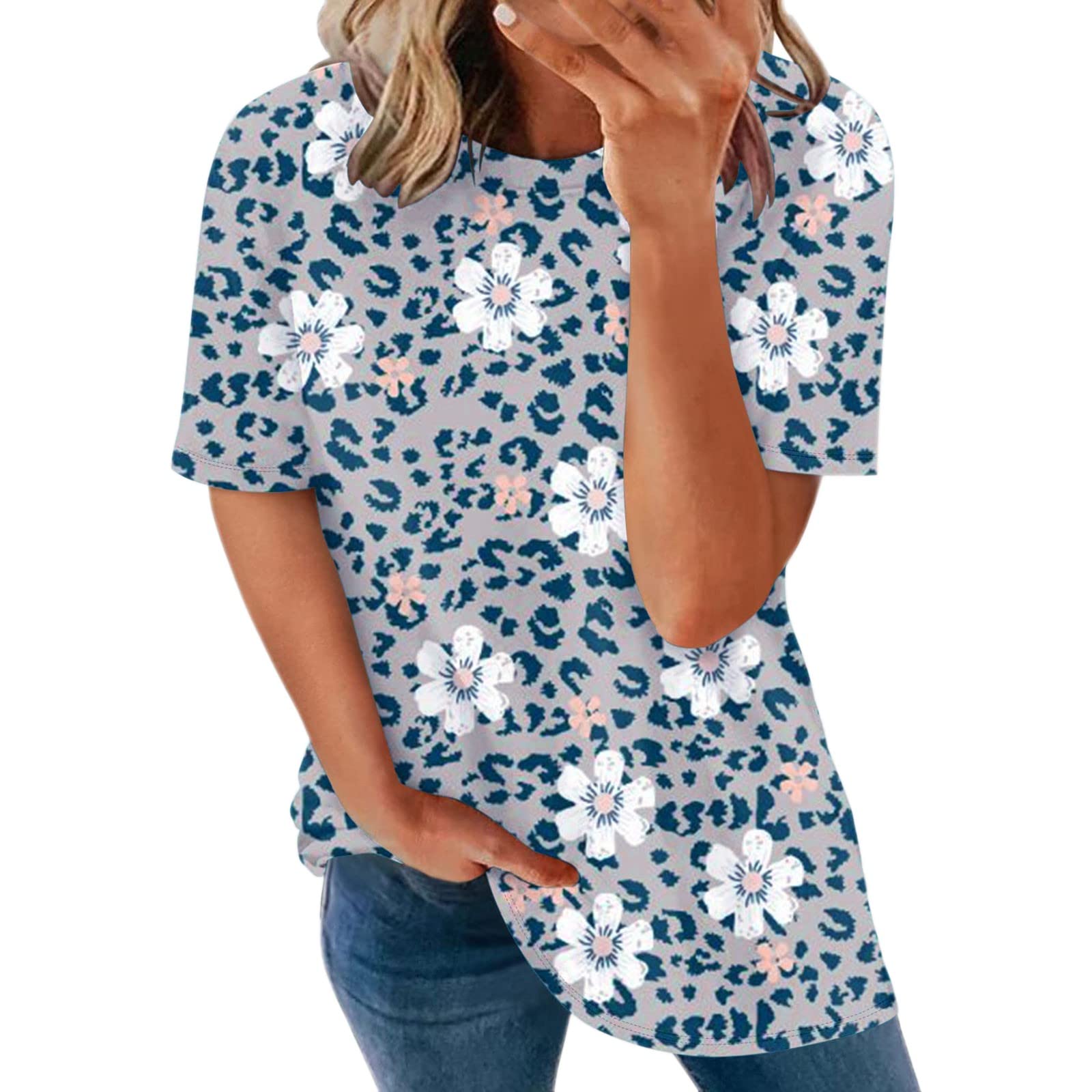 Women's Summer Short Sleeve Flowy Casual T-Shirt - Breathable O-Neck Fashion Top for Warm Weather | Perfect for Beach Outings, Weekend Brunch & Casual Wear