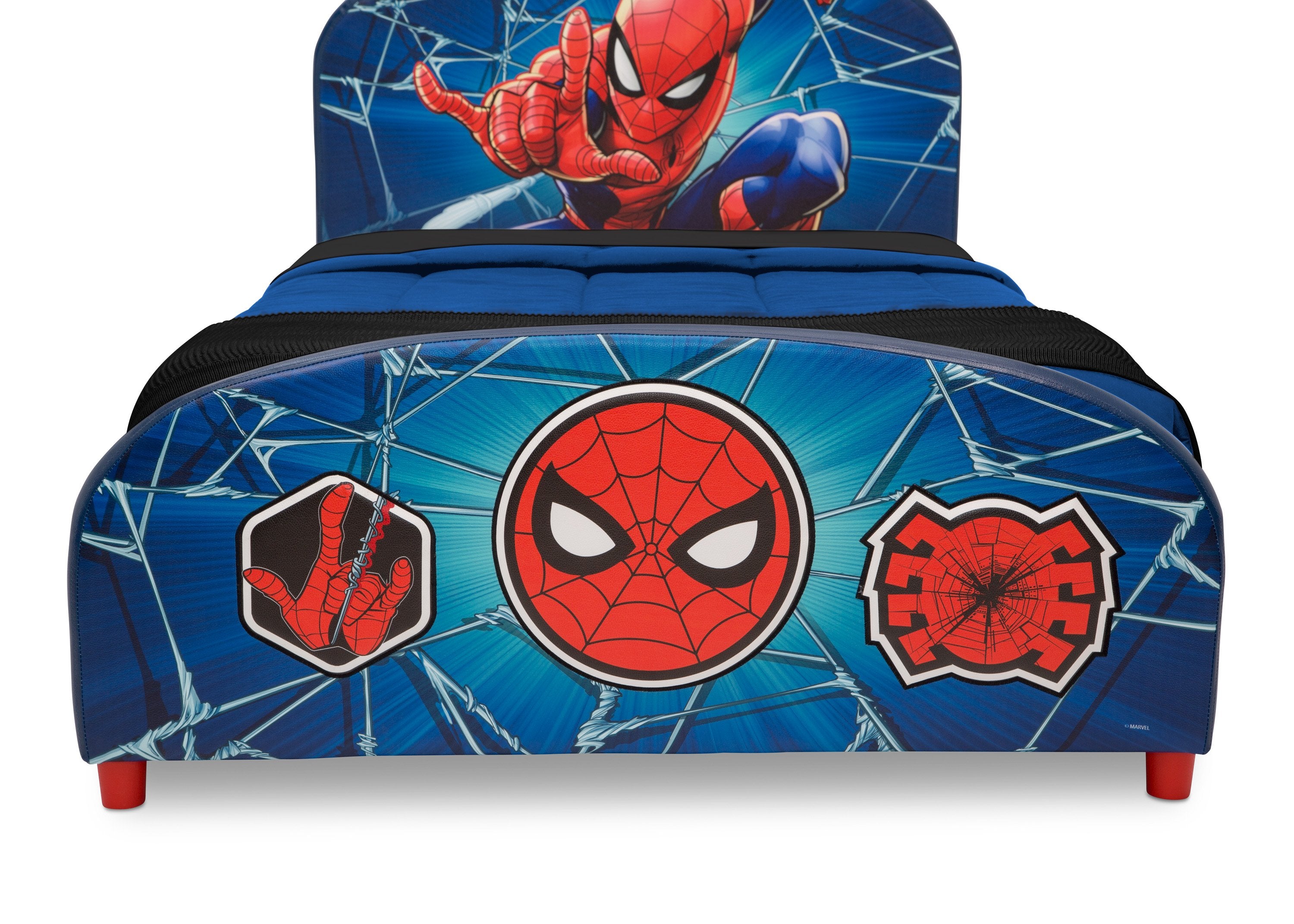 Spider-Man Themed Twin Size Upholstered Bed for Kids - Superhero Bedroom Decor & Cozy Sleep Solution