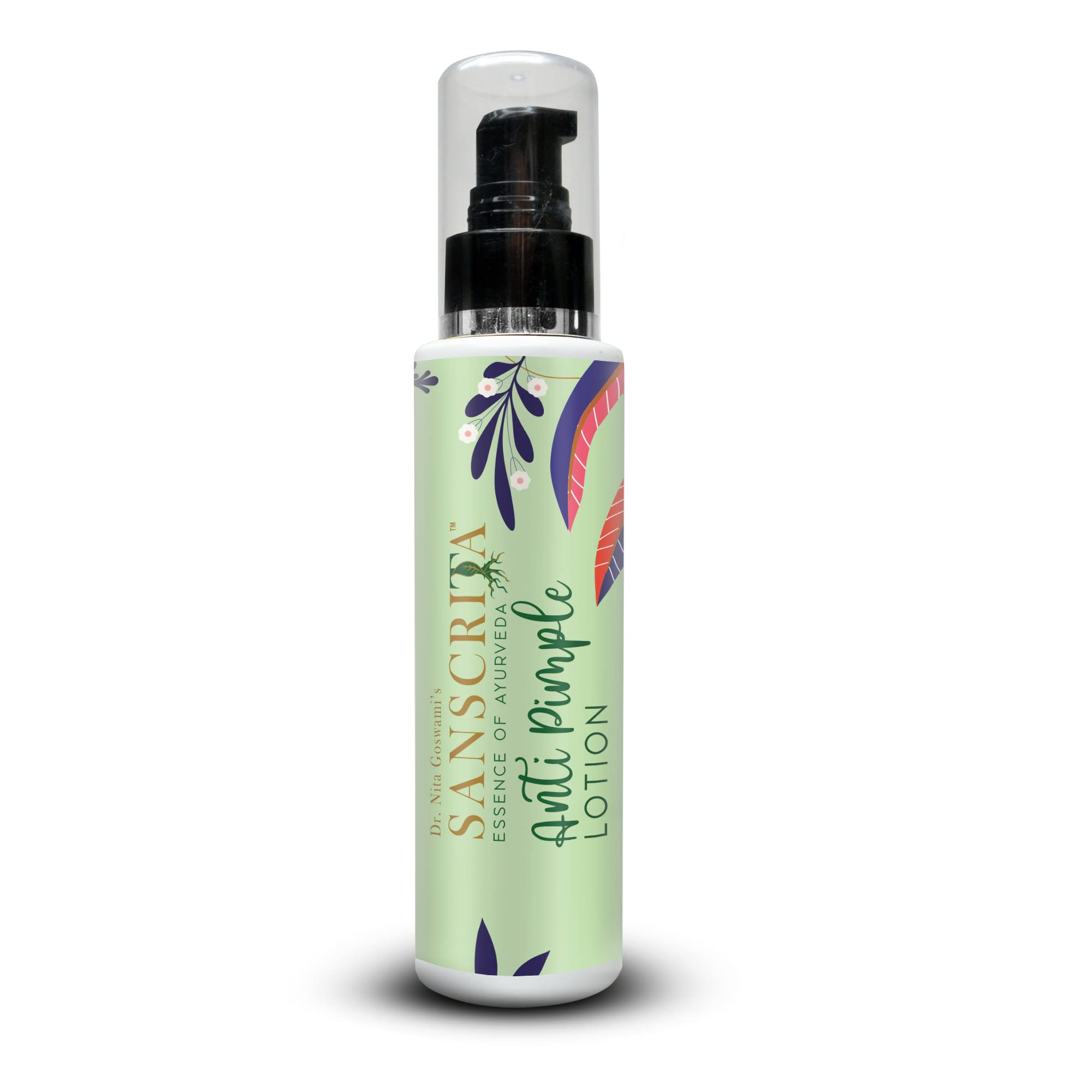 Sanscrita Anti Pimple Lotion - 100ml Herbal Ayurvedic Acne Treatment for Clear Skin | Face Care for Teens & Adults | Reduces Blemishes & Breakouts