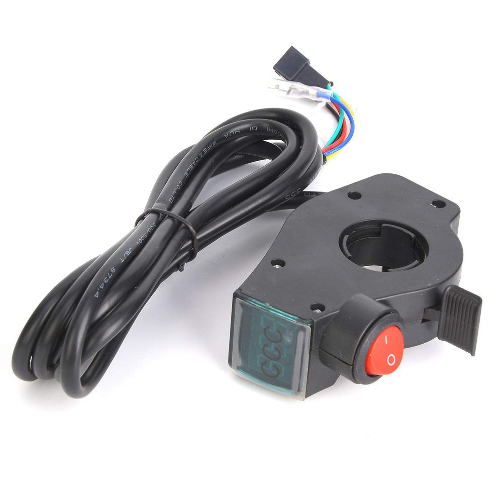 Keenso E-Bike LCD Voltage Display & Power Switch - Digital Battery Meter for Electric Bicycles - Black EV Modification Accessories - Perfect for DIY E-Bike Upgrades & Battery Monitoring