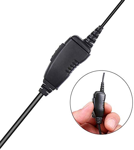 abcGoodefg 2-Pack Two-Way Radio Earpiece with PTT Mic - Compatible with Motorola Talkabout CP200, CP200D, CLS1110 (2-Pin Walkie Talkie Headset) - Ideal for Security, Construction & Event Staff Communication